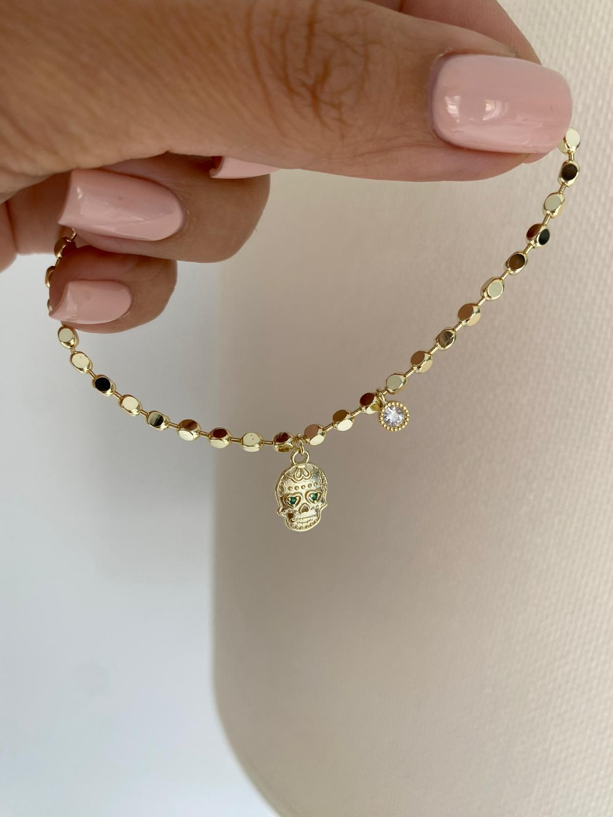 Stone skull bileklik