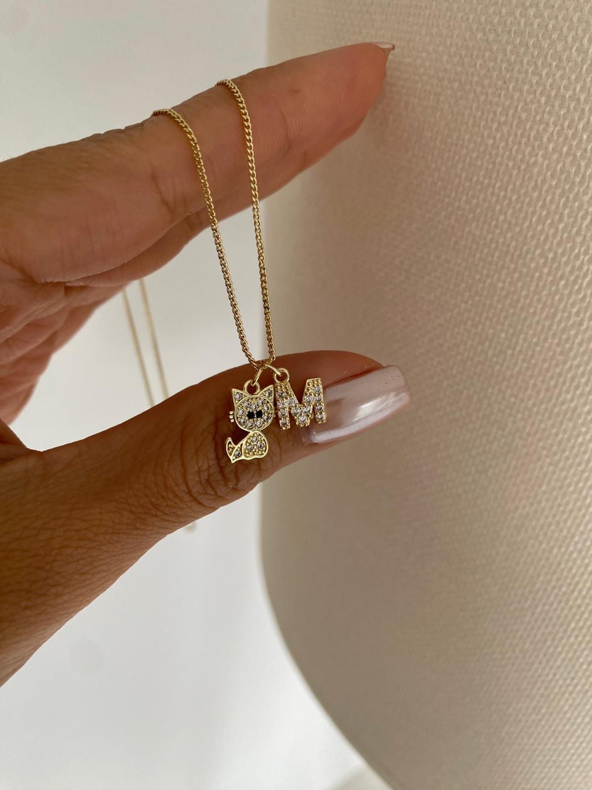 Pretty cat harf kolye