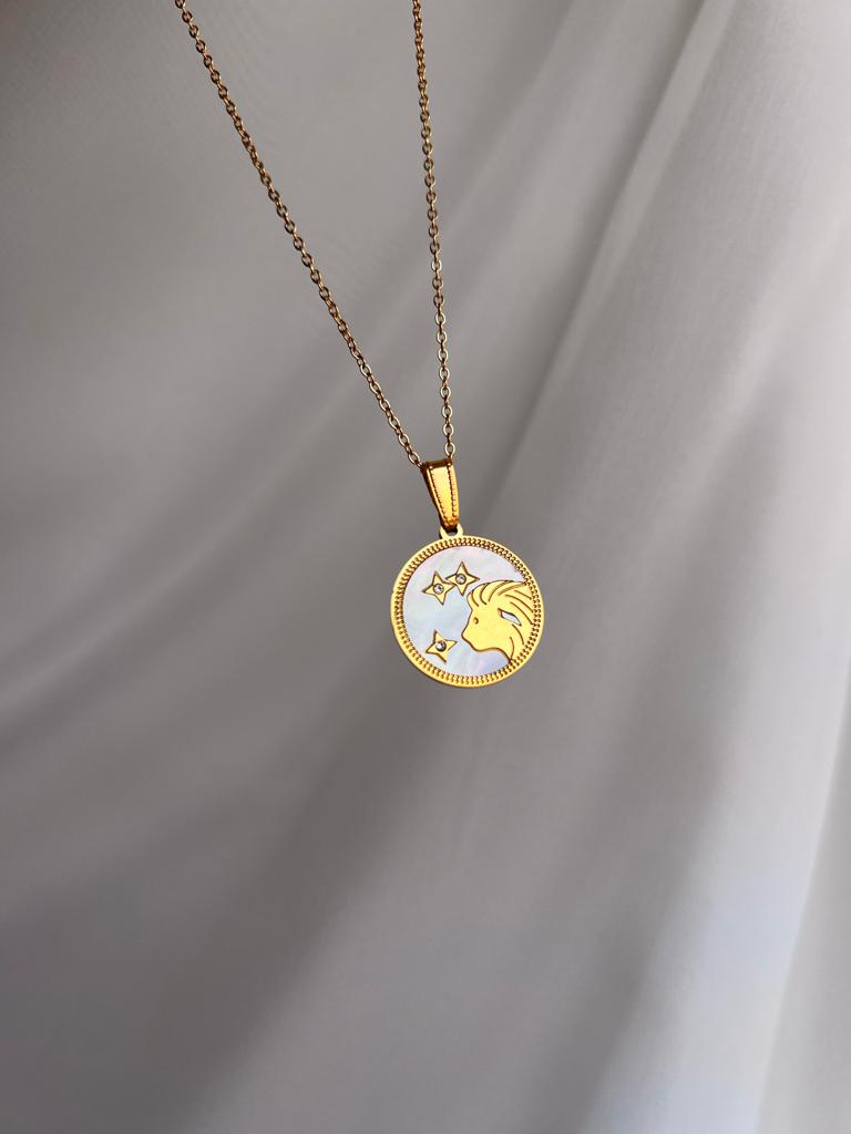 Sedef Burç Çelik Kolyeler