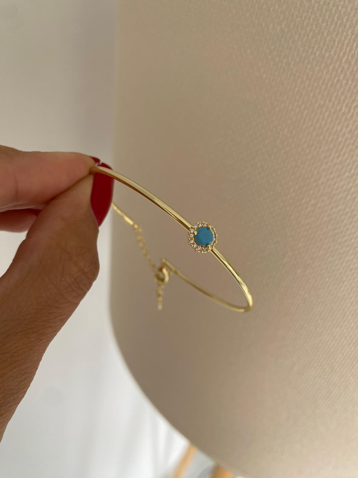 blue stone ince bileklik