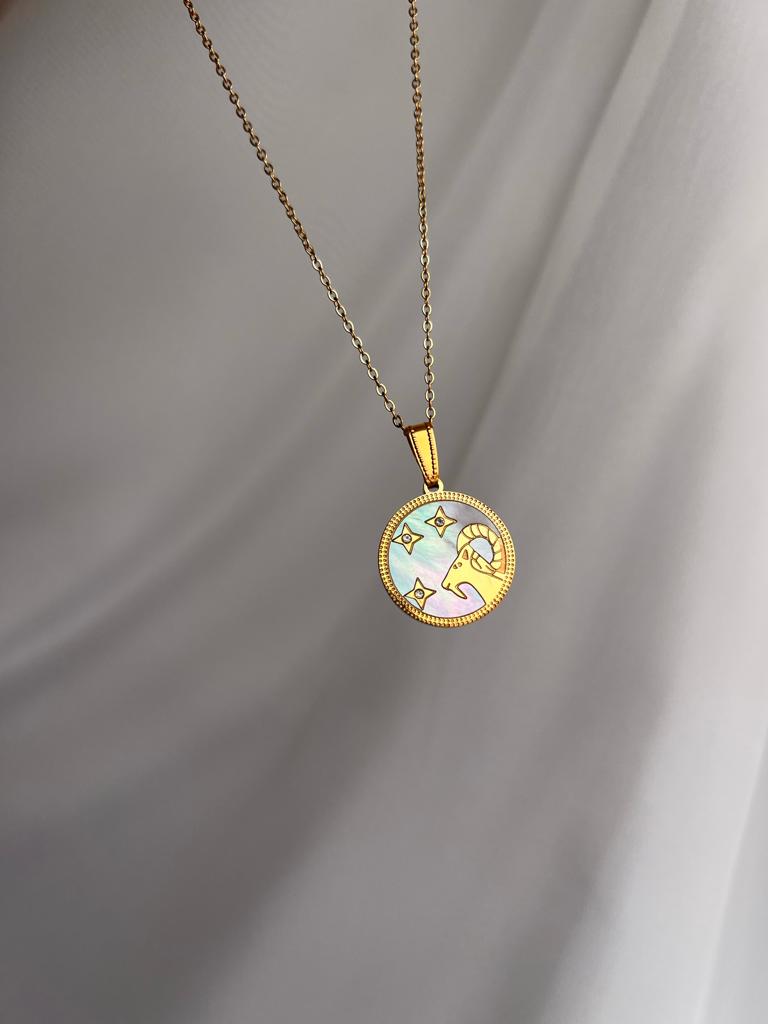 Sedef Burç Çelik Kolyeler