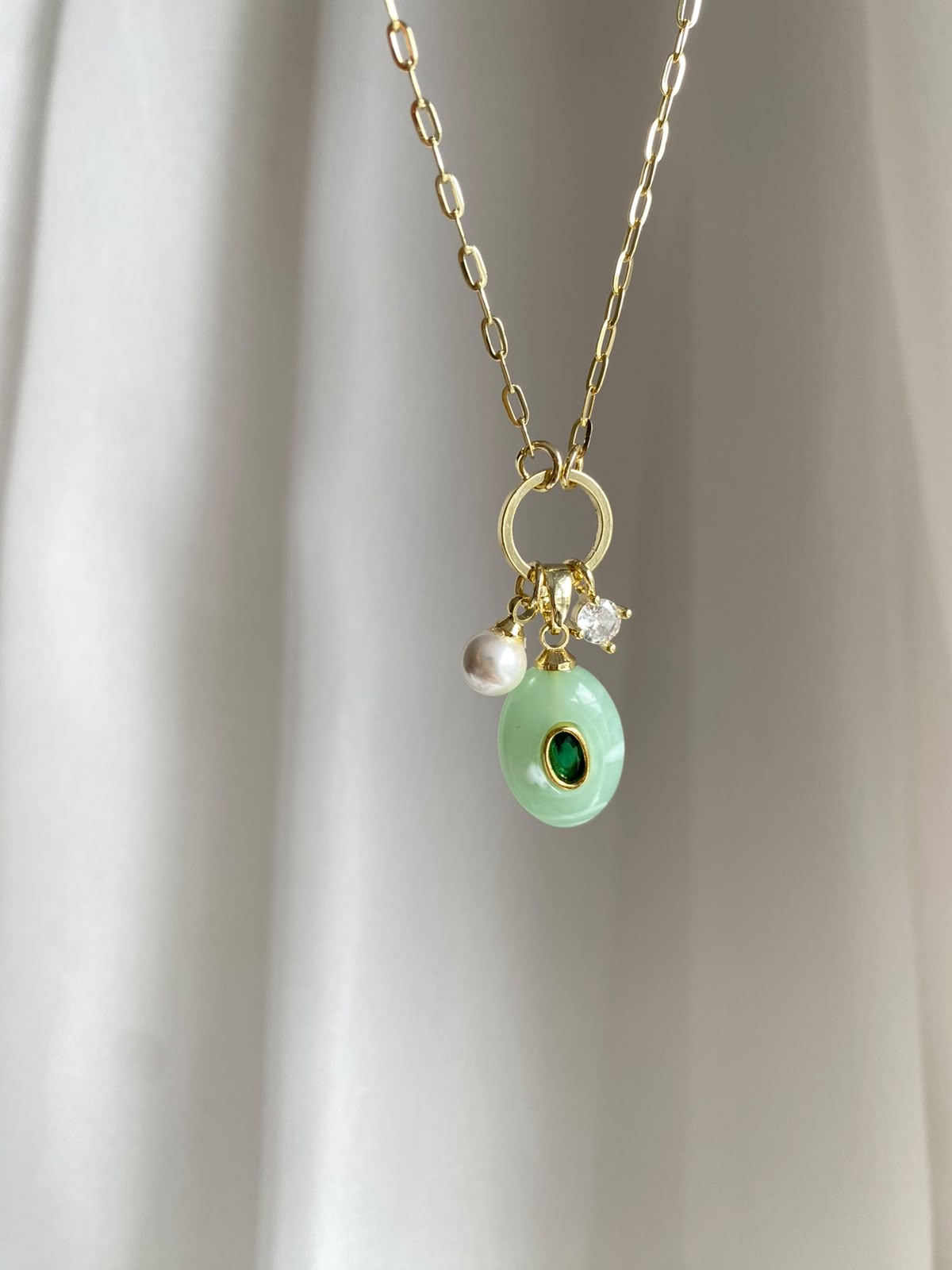 Su yeşili charm kolye