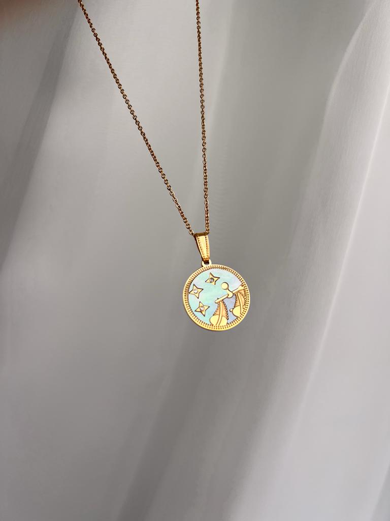 Sedef Burç Çelik Kolyeler