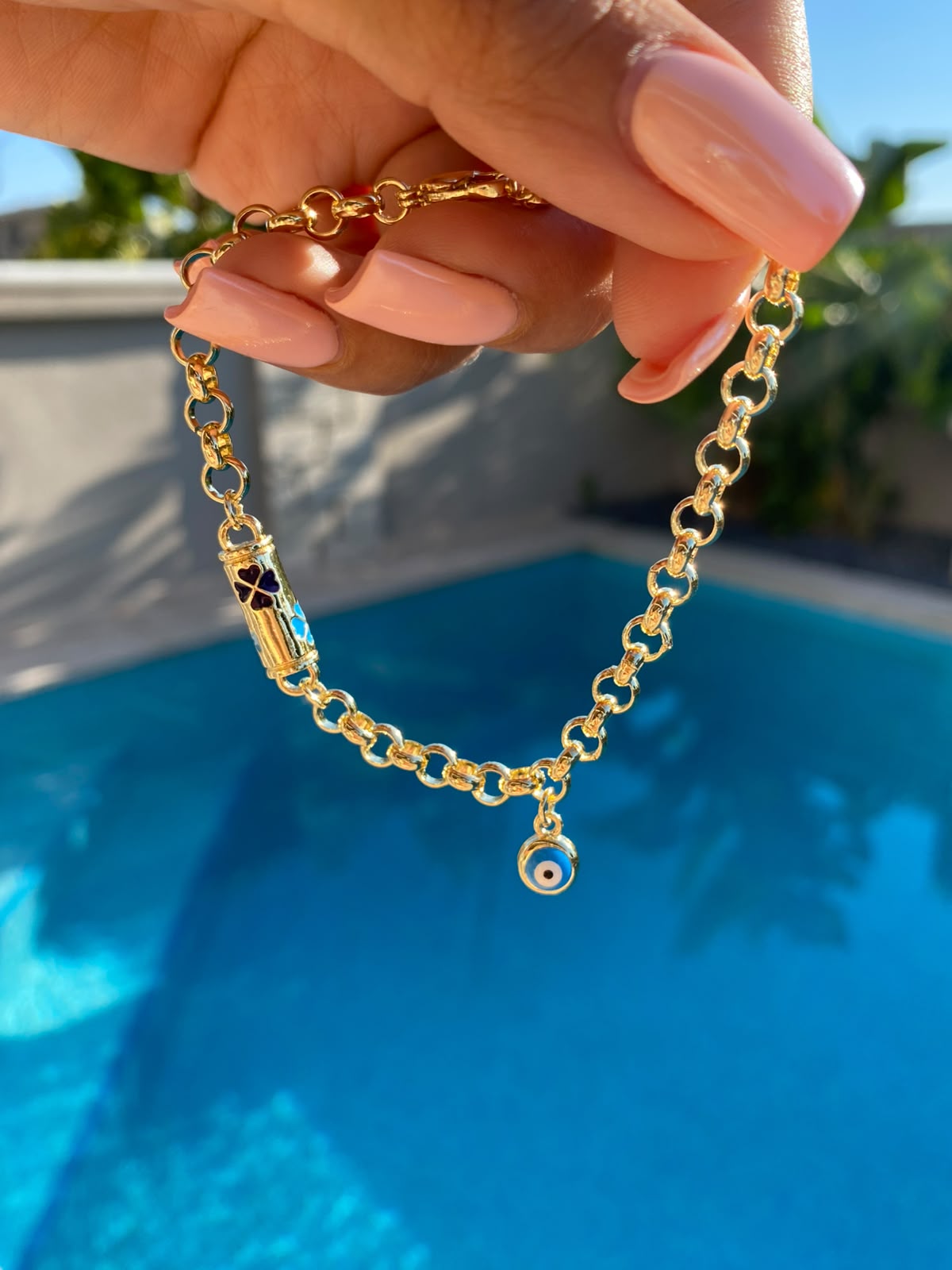 Evil eye & clover bileklik