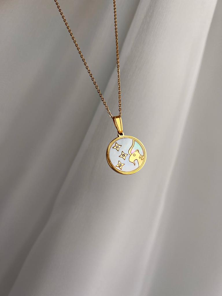 Sedef Burç Çelik Kolyeler