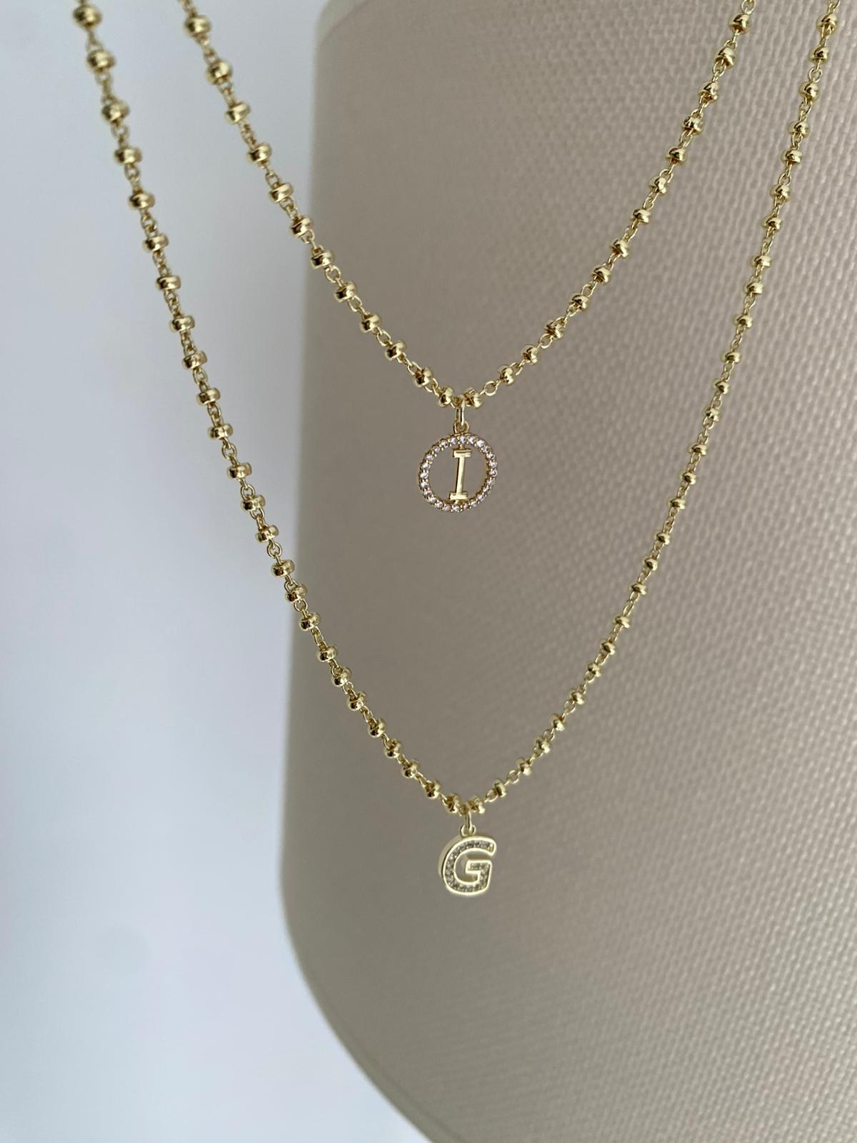 Ball ikili birleşik harf kolye