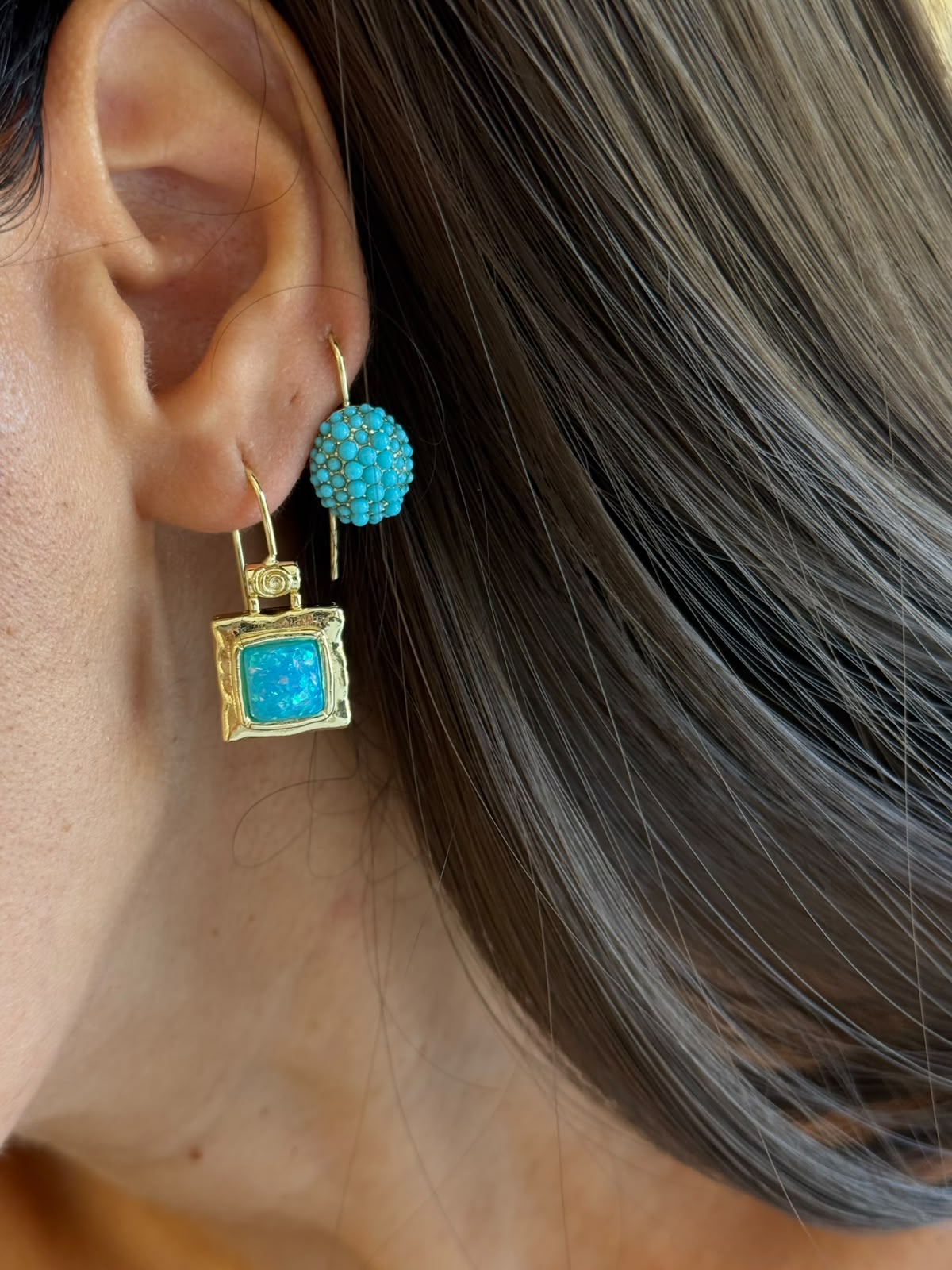 Clarissa turquoise küpeler