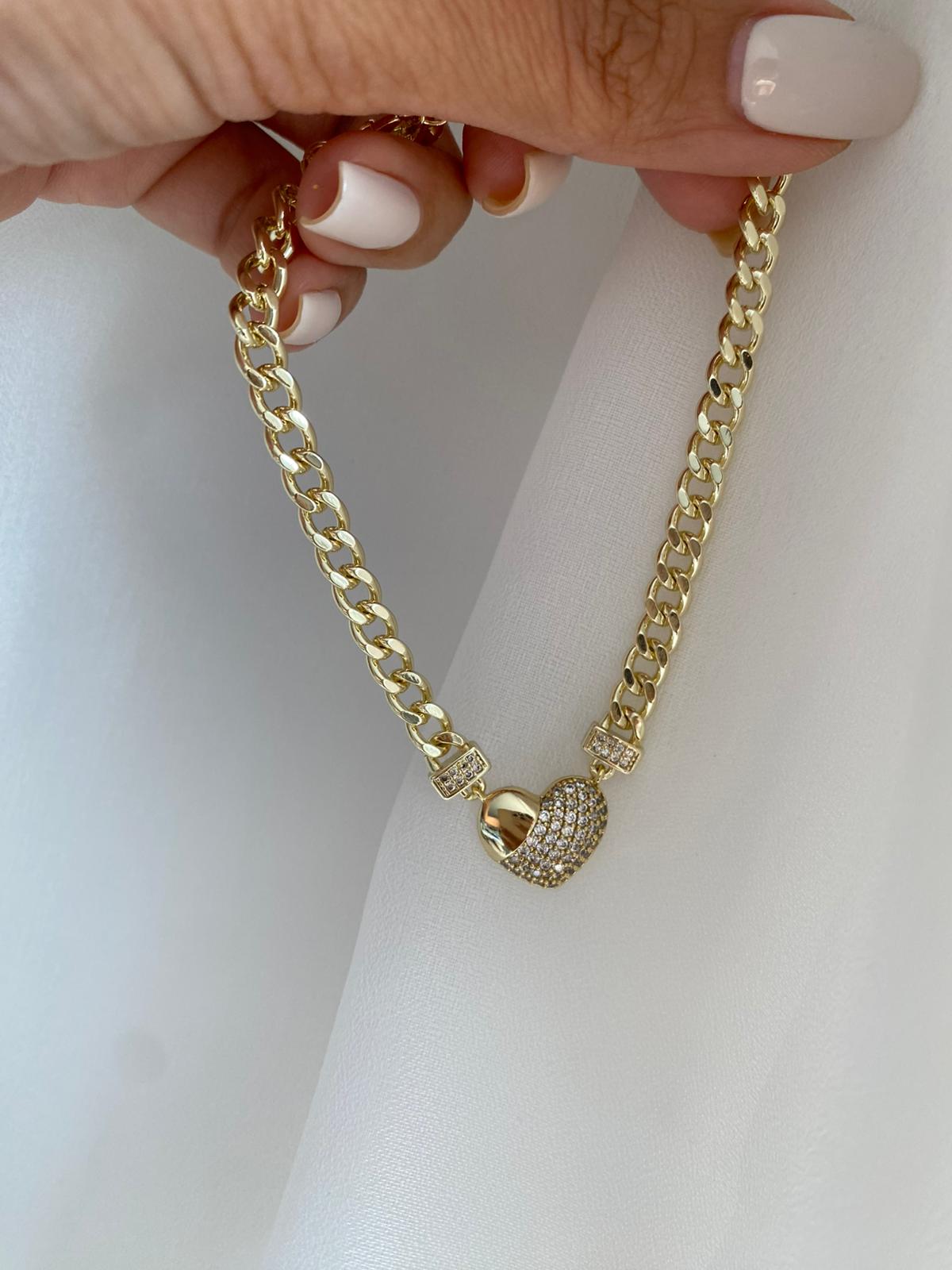 Zircon heart bileklik