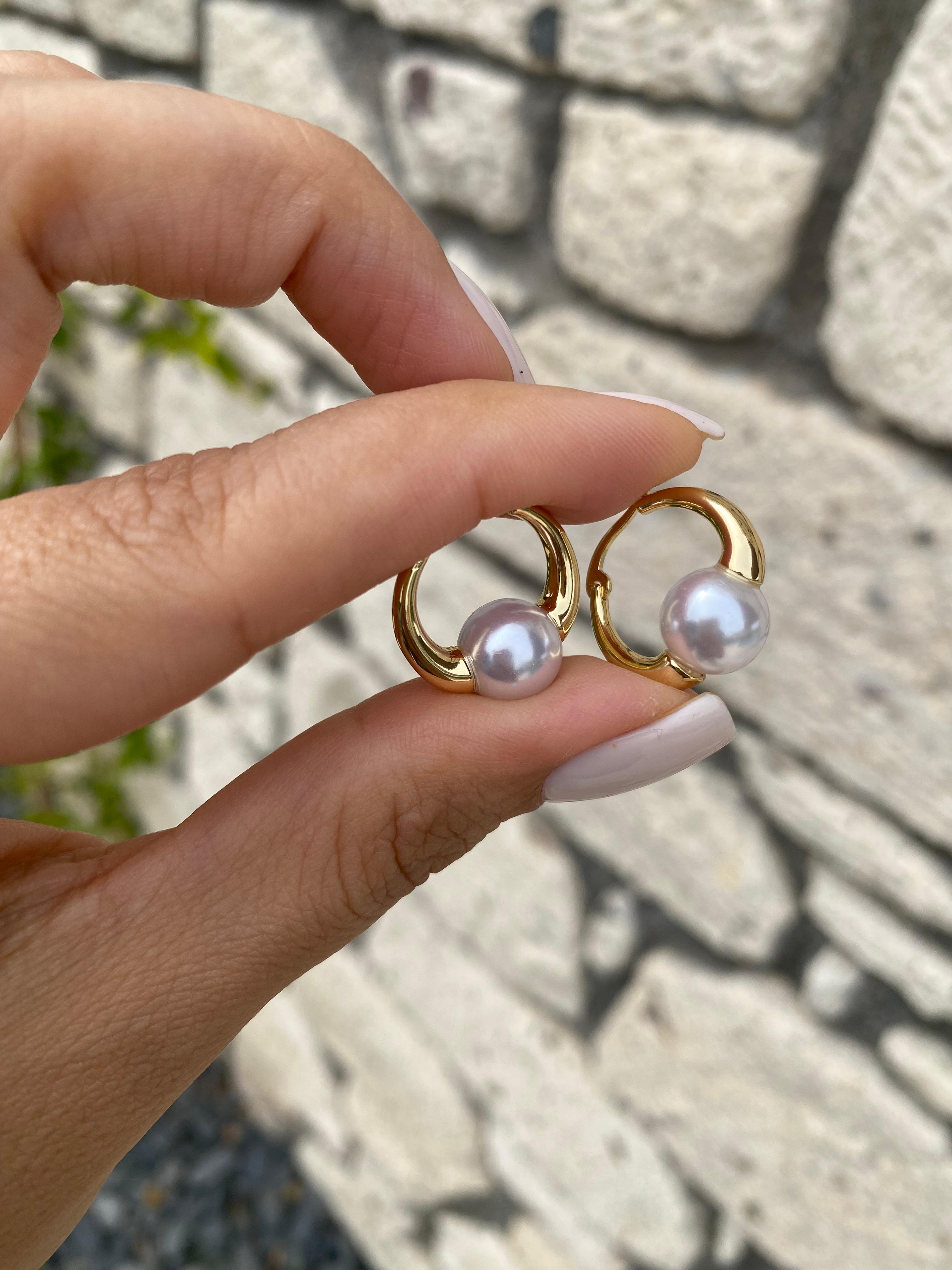 İnci gold küpe