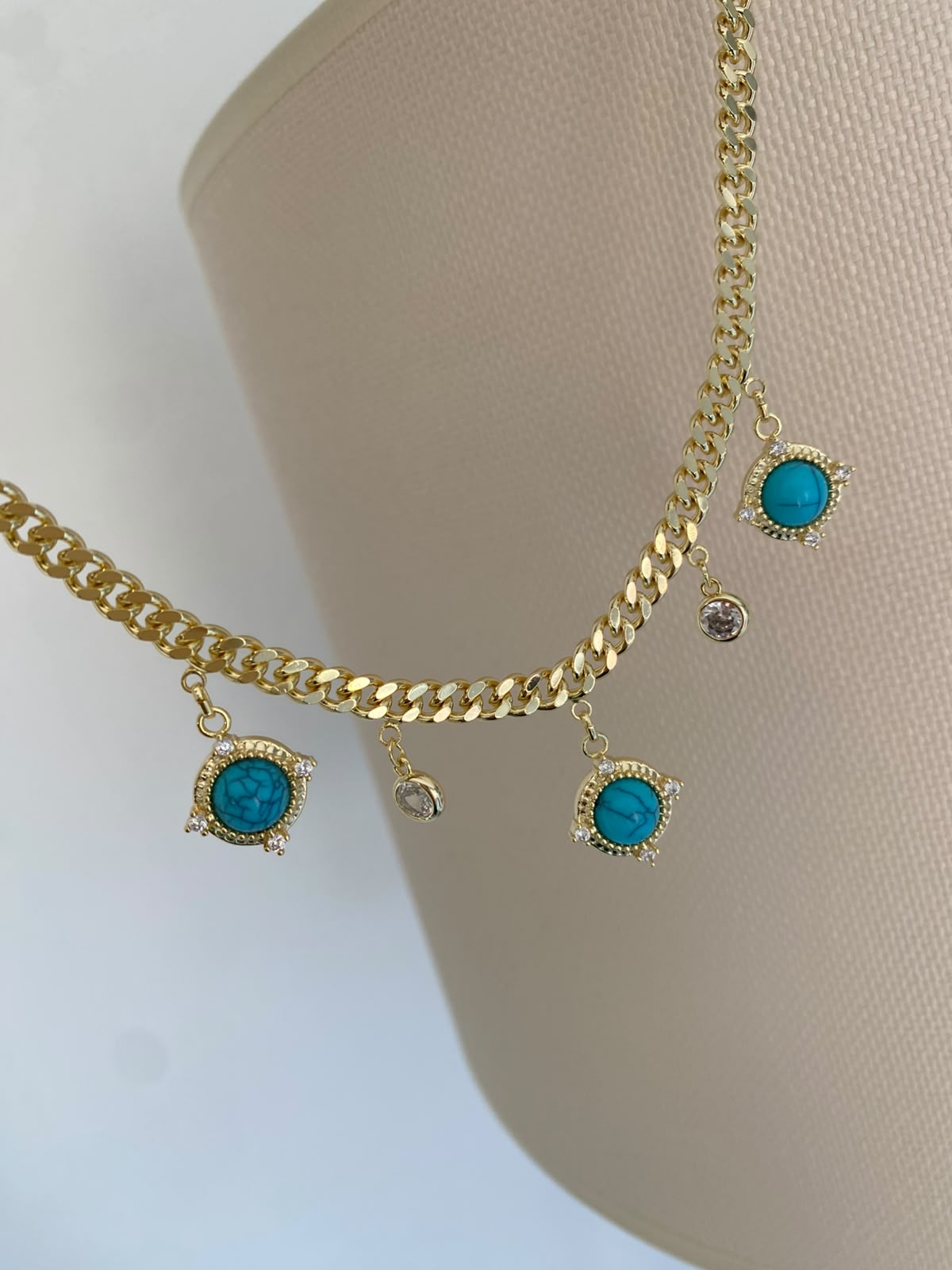 Turkuaz mirror choker