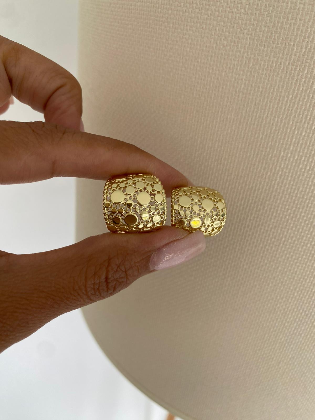 gold pull desen küpe