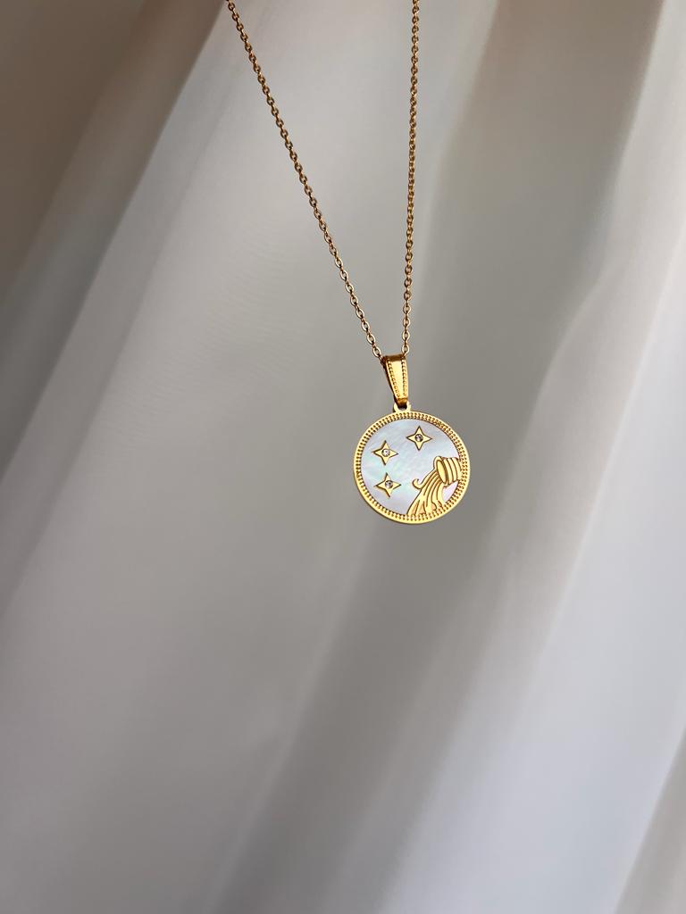 Sedef Burç Çelik Kolyeler