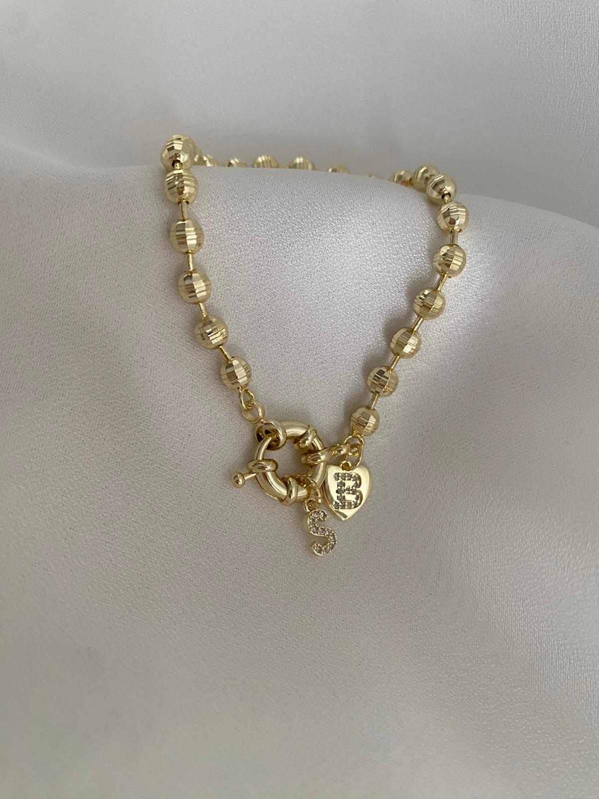 Heart ikili harf bileklik