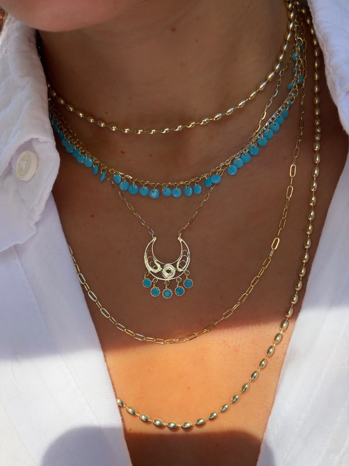 Hilal & blue round kolyeler