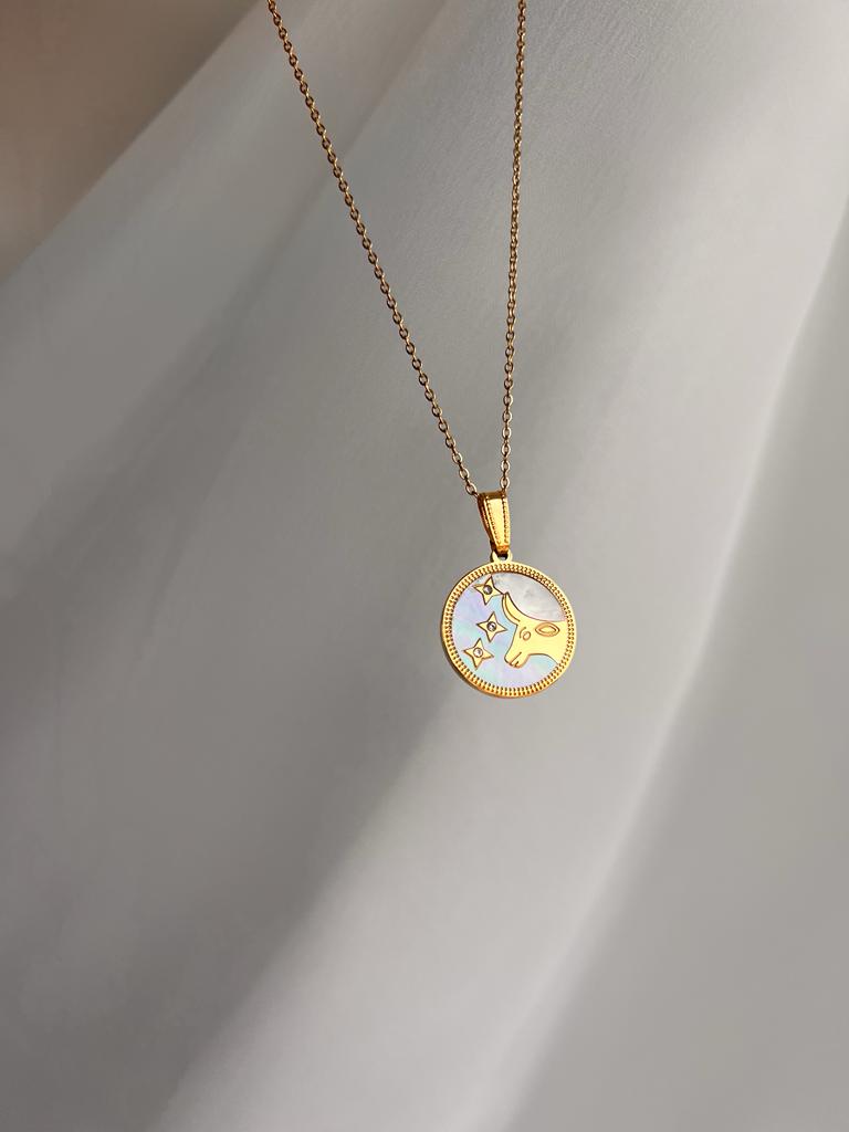 Sedef Burç Çelik Kolyeler