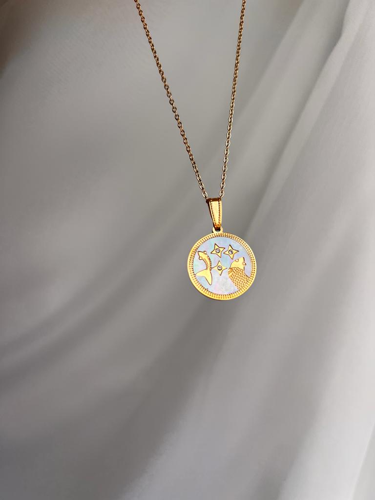 Sedef Burç Çelik Kolyeler