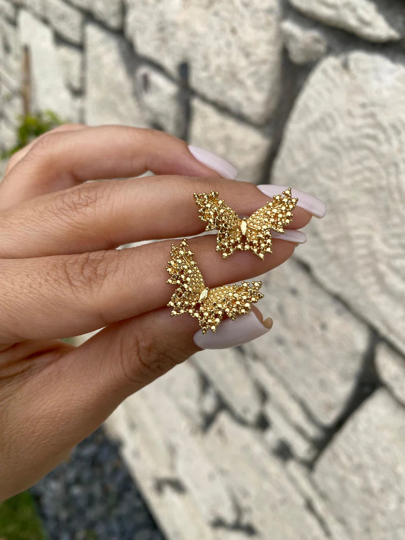 Butterfly gold küpe