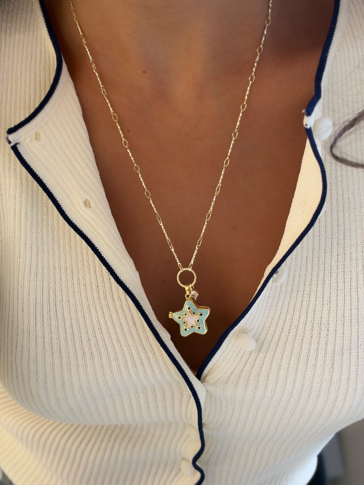 Stars stone kapaklı kolye