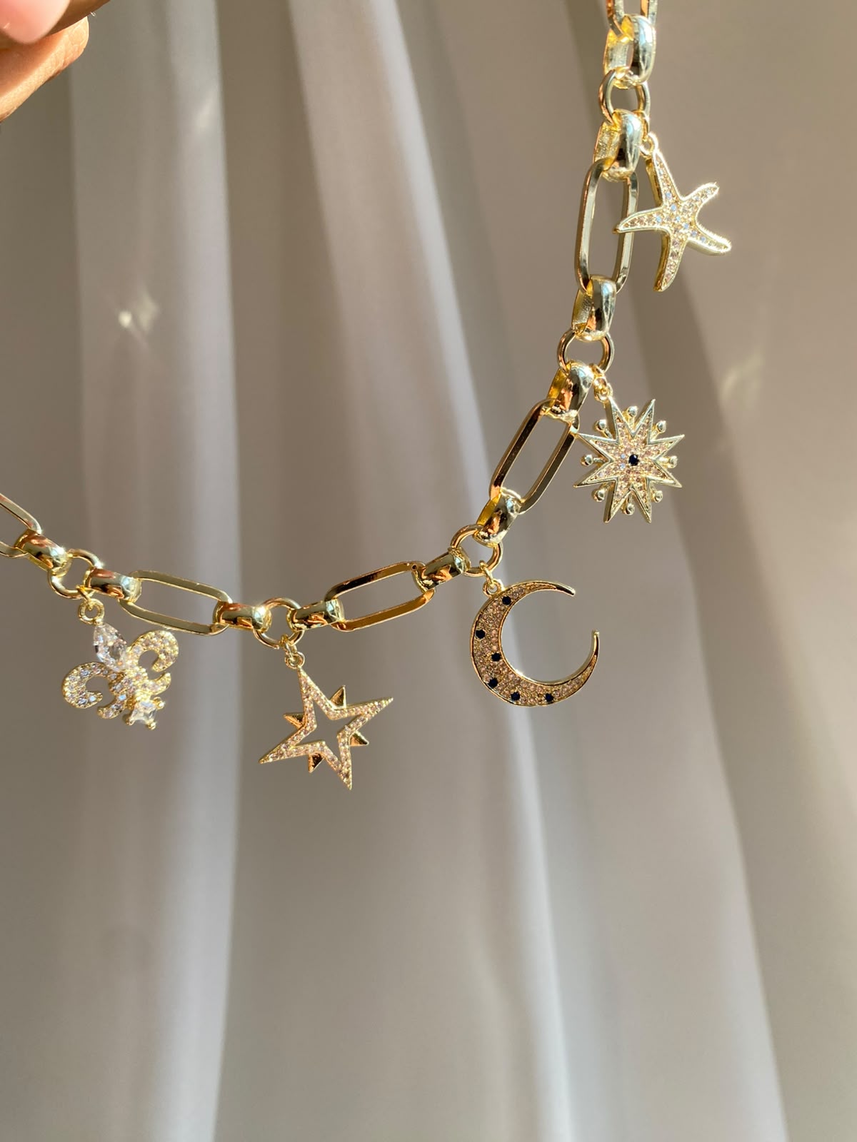 Moons charm choker