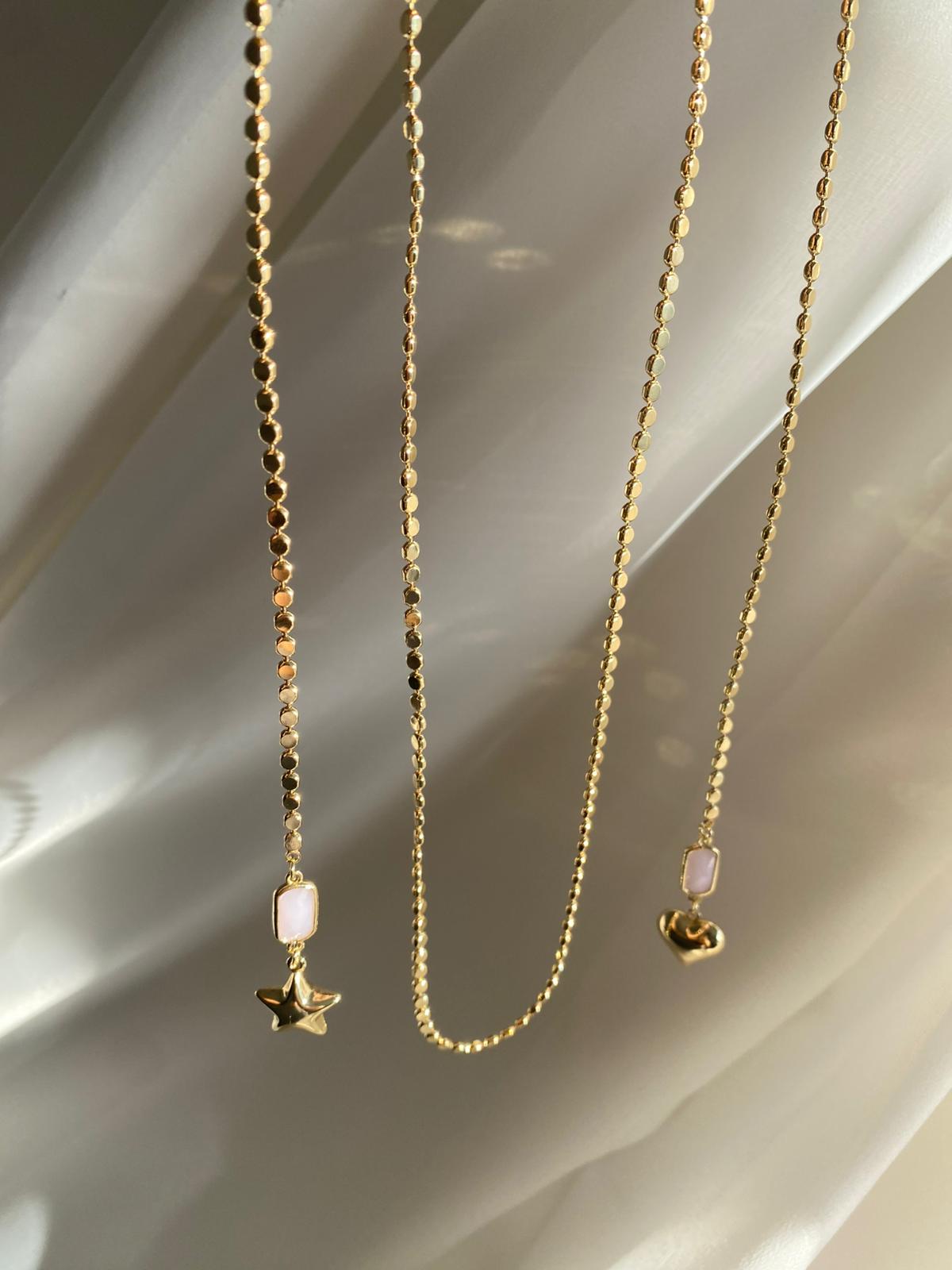 Star Pink dolamalı kolye