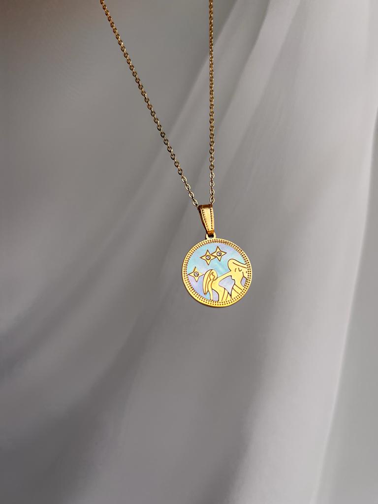 Sedef Burç Çelik Kolyeler