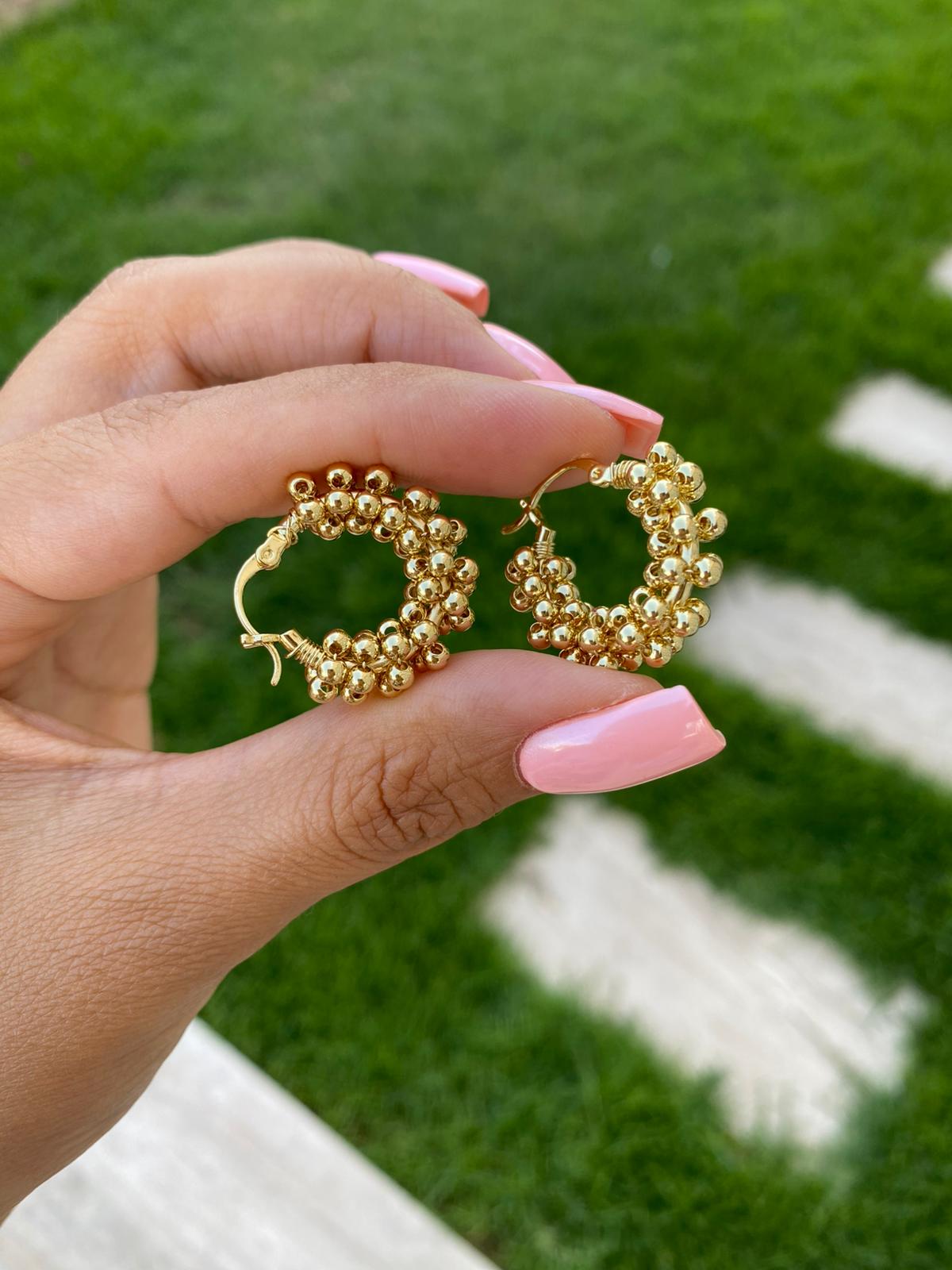 ball gold küpe