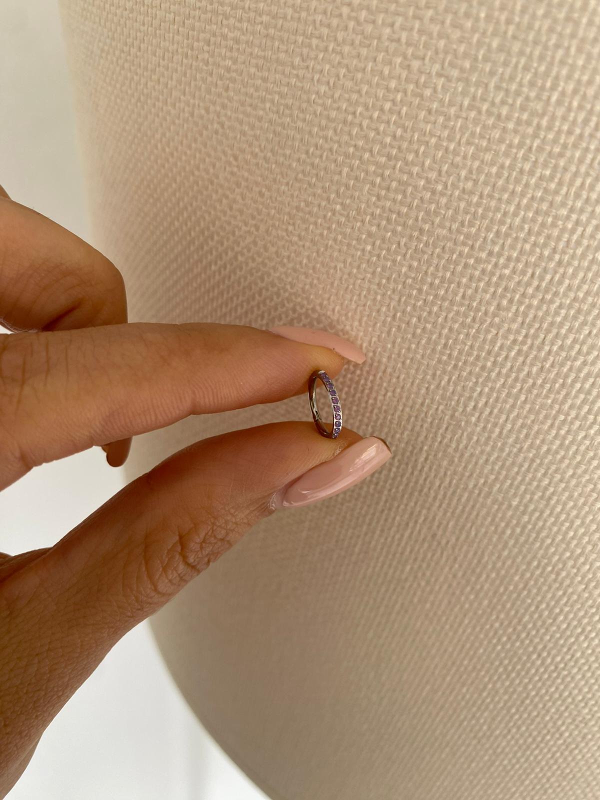 Lila stone tragus küpe