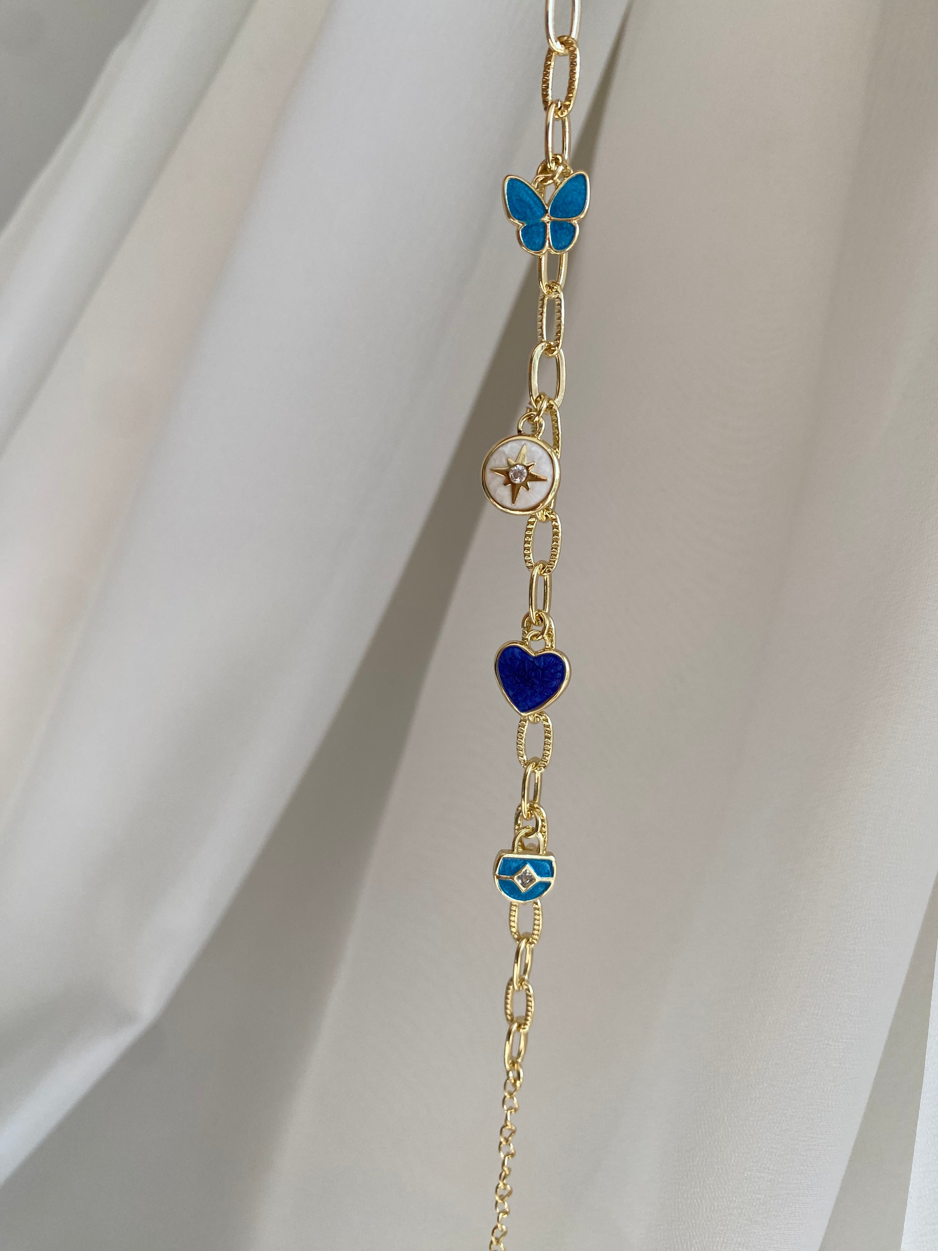 Heart & btrfly mineli charm bileklik
