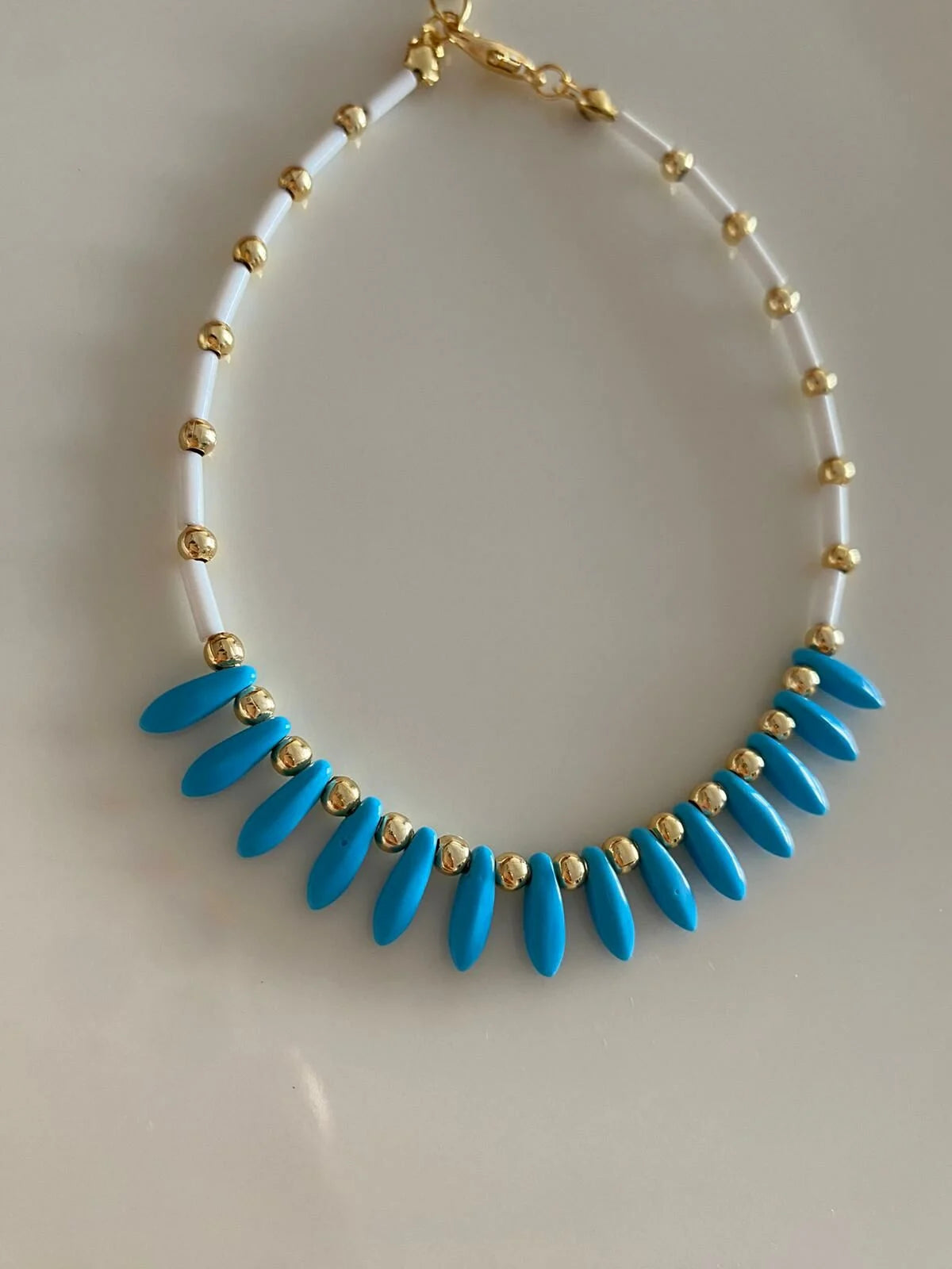 Blue White Bead Halhal