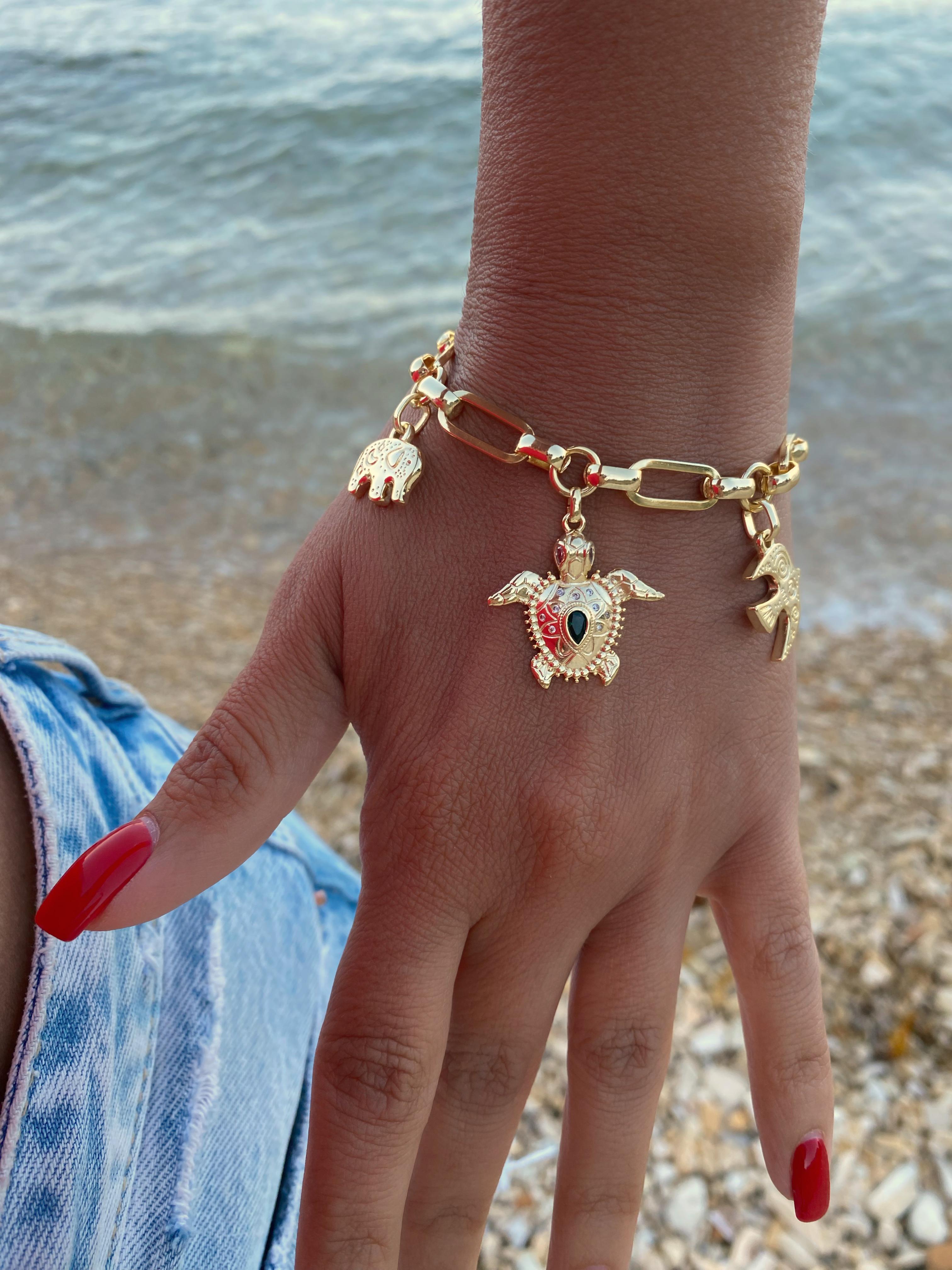 Turttle charm bileklik