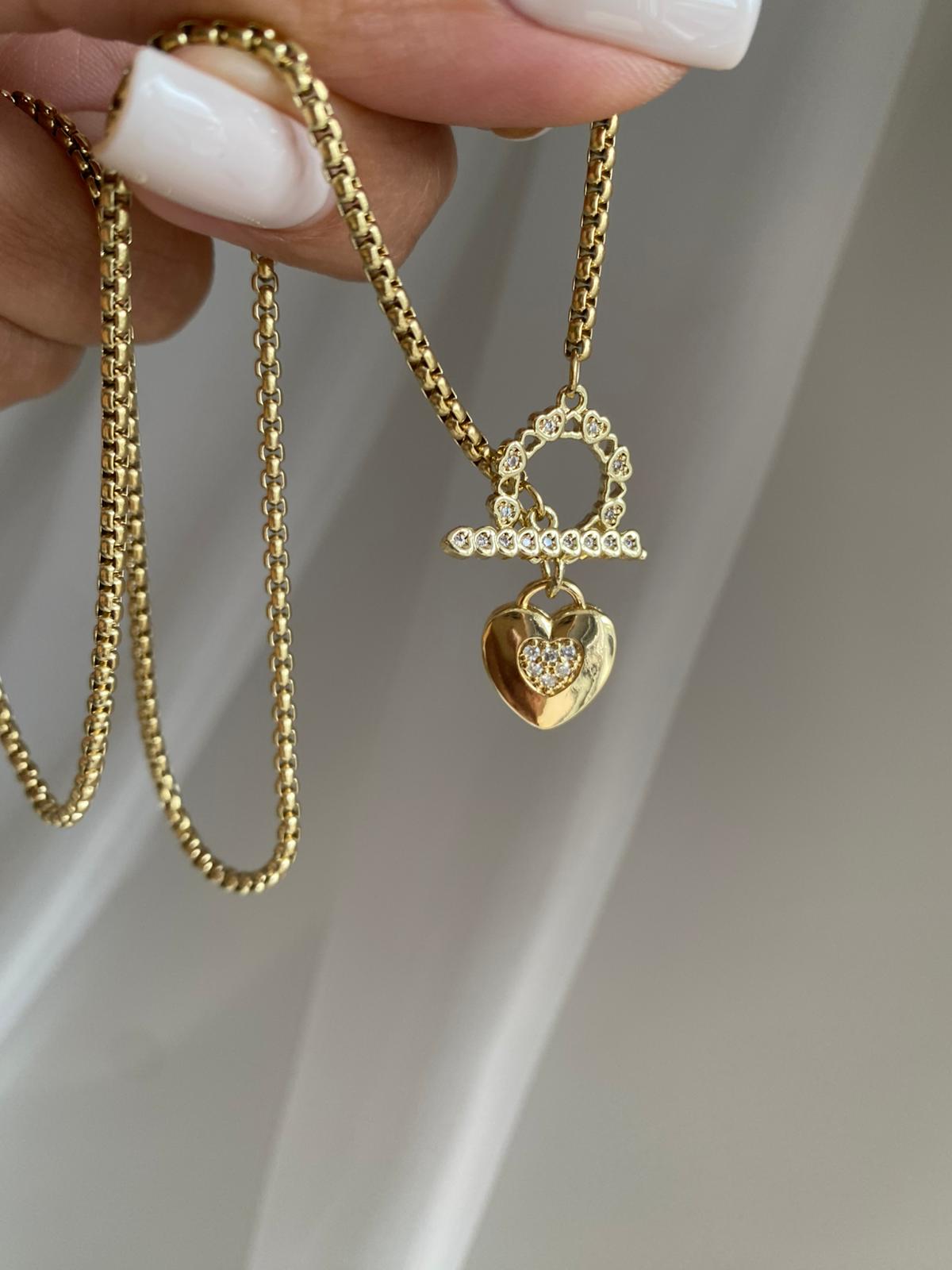 heart lock kolye