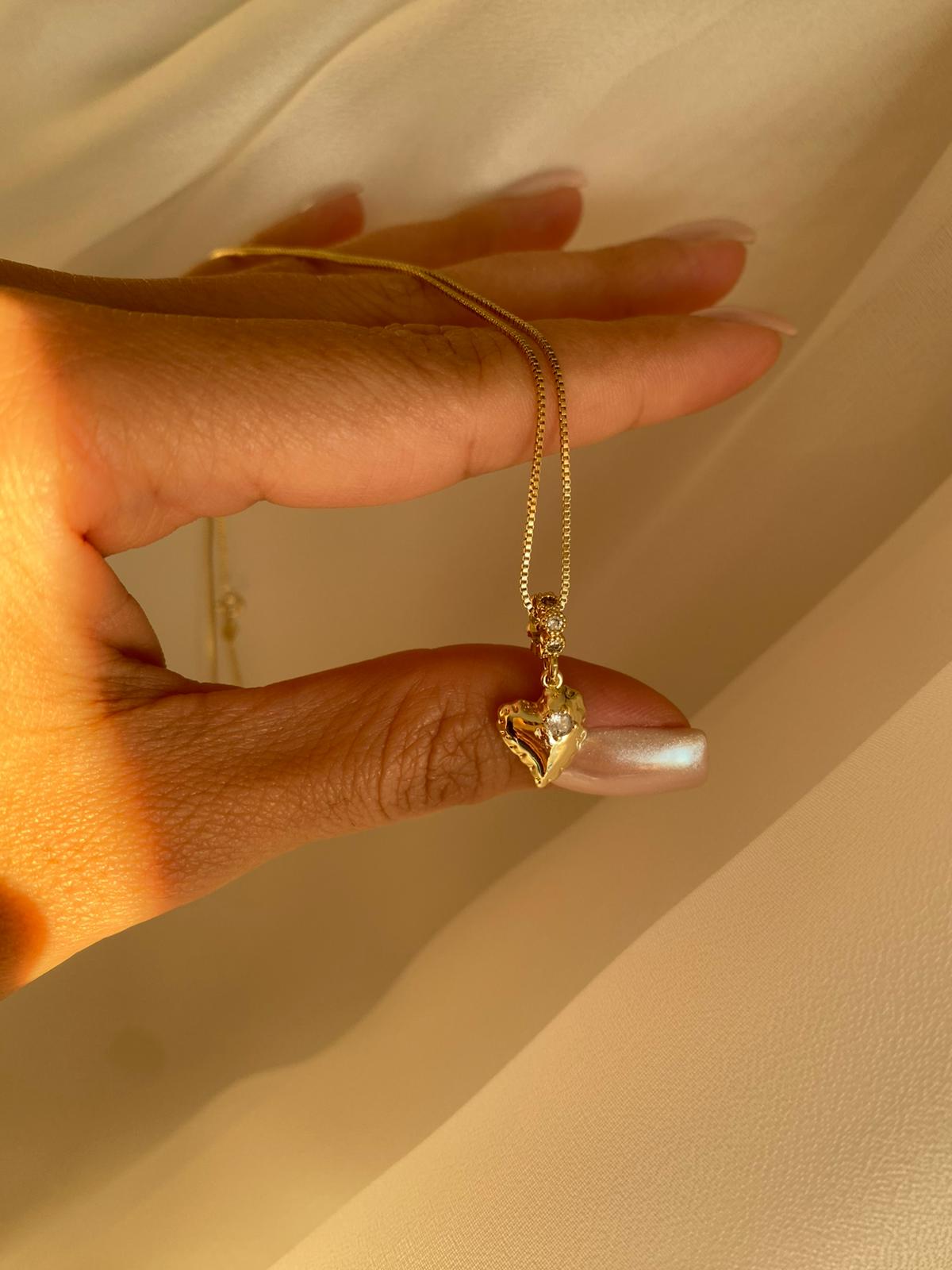 heart stone kısa kolye