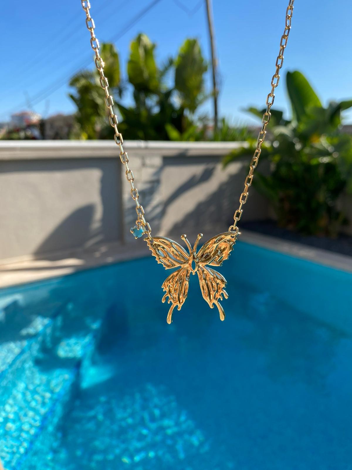 Butterfly dolamalı kolye