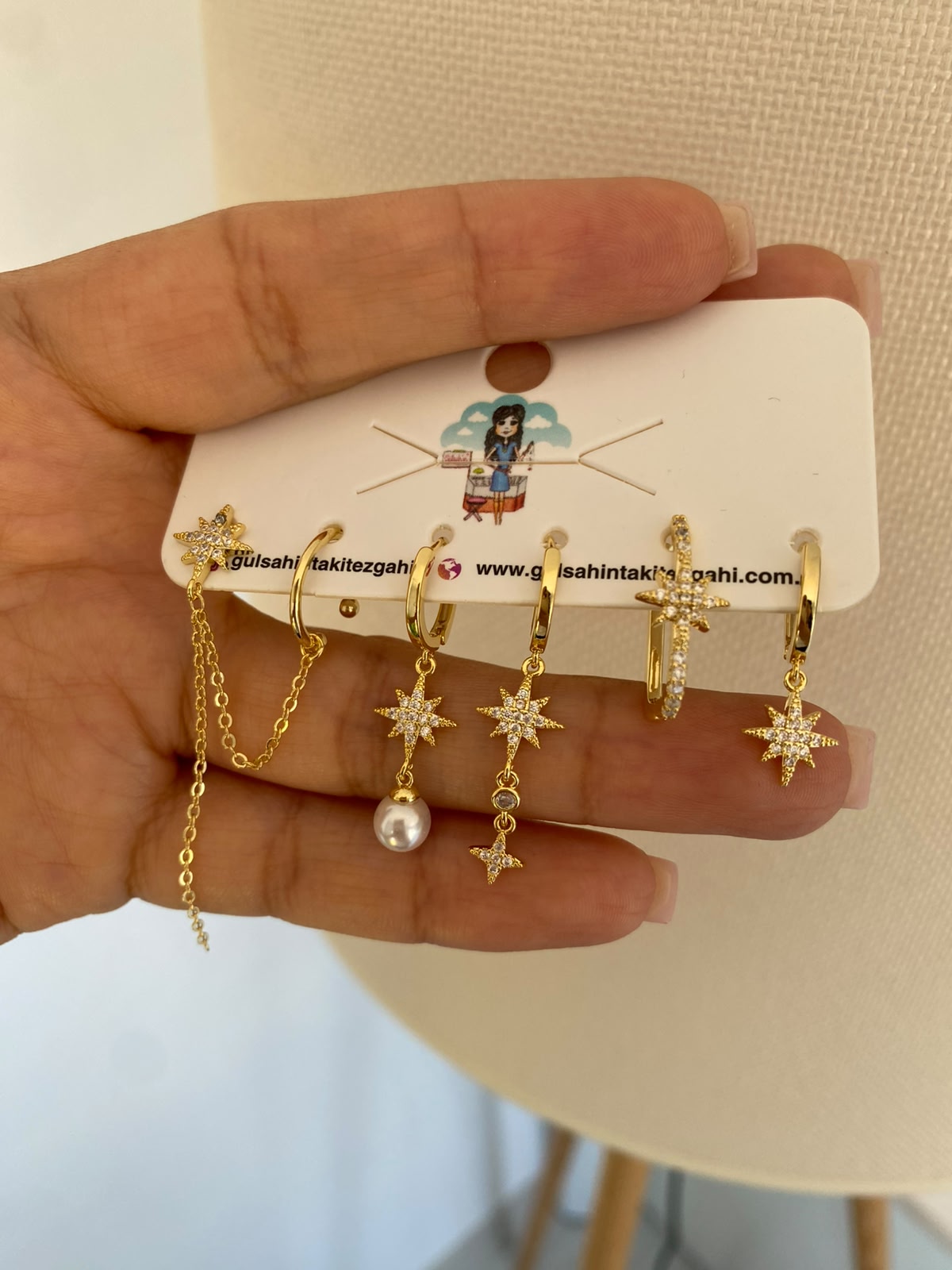 North star 6'lı set küpe