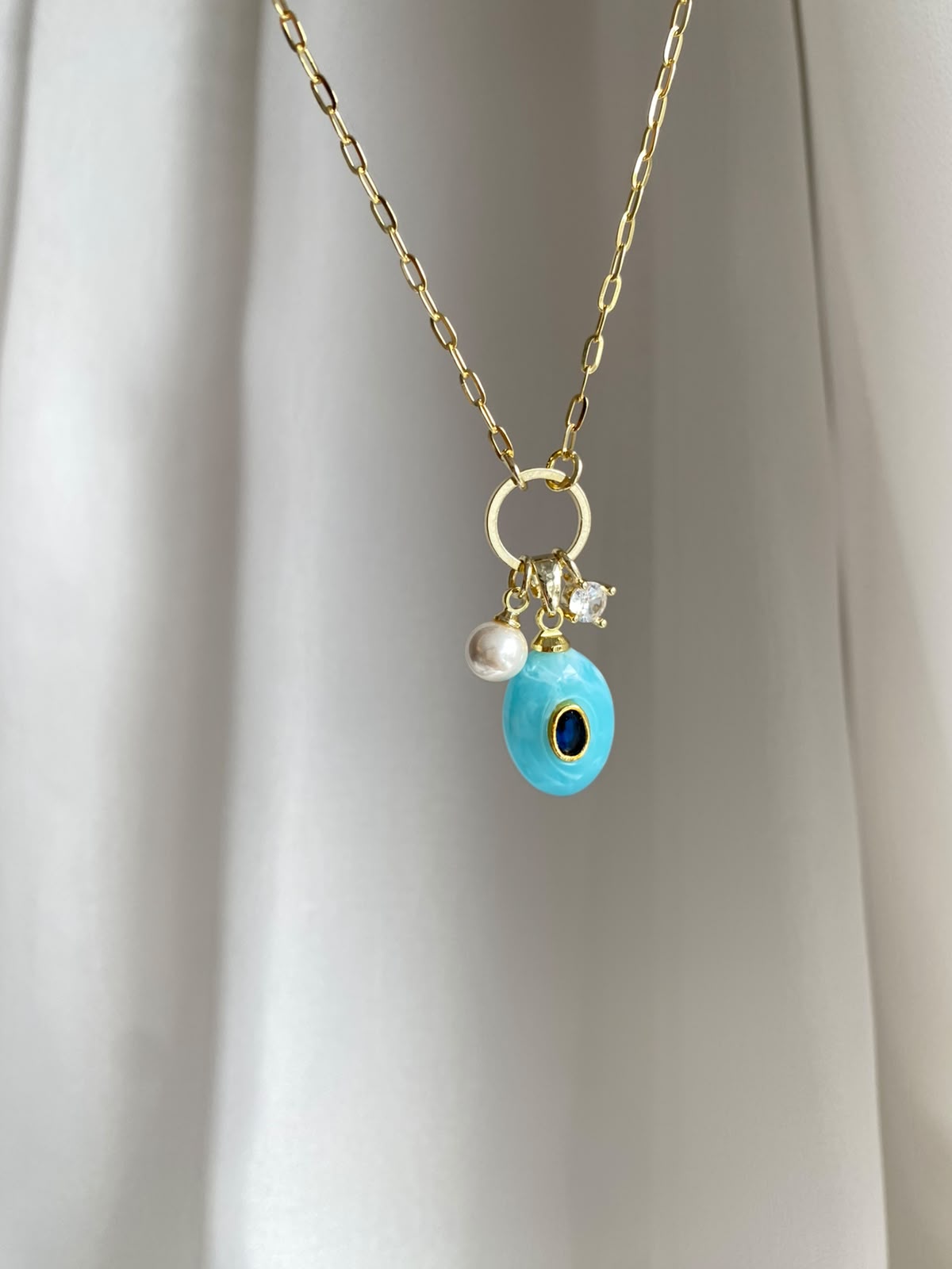 Turkuaz charm kolye
