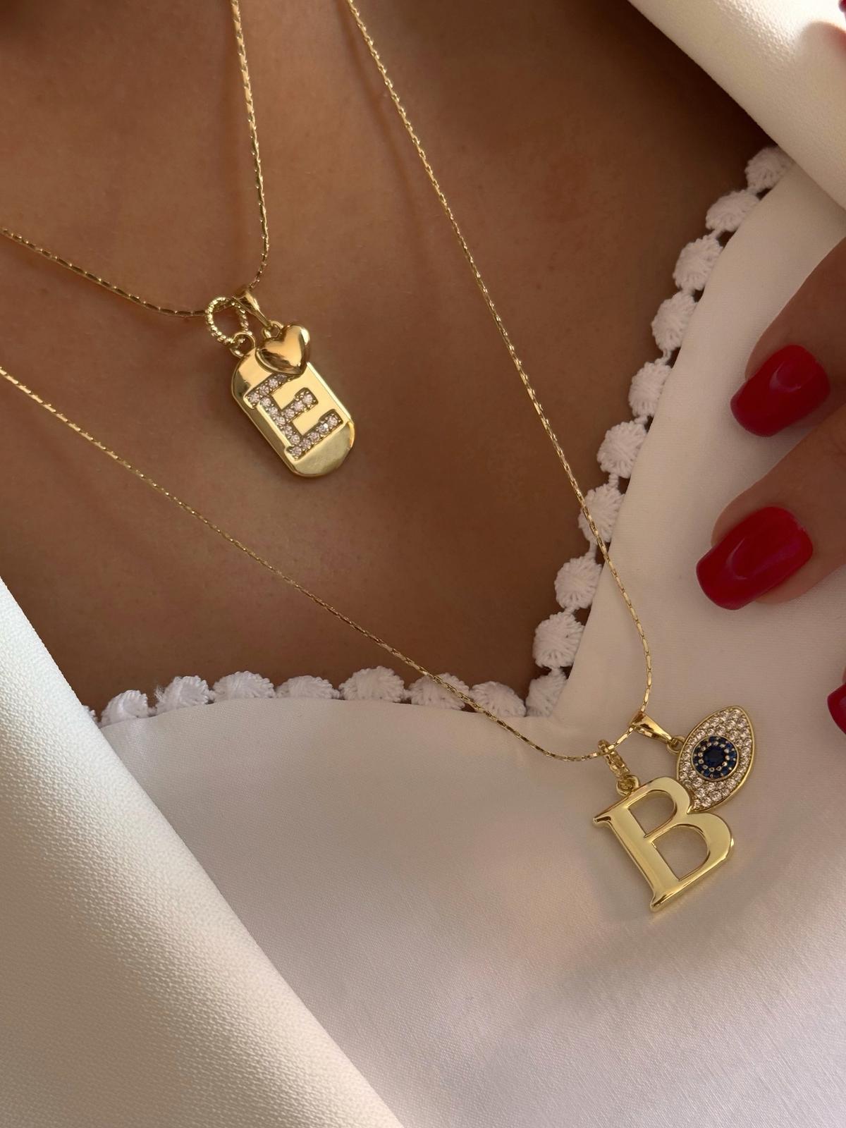 Heart Eyes Harf Kolyeler