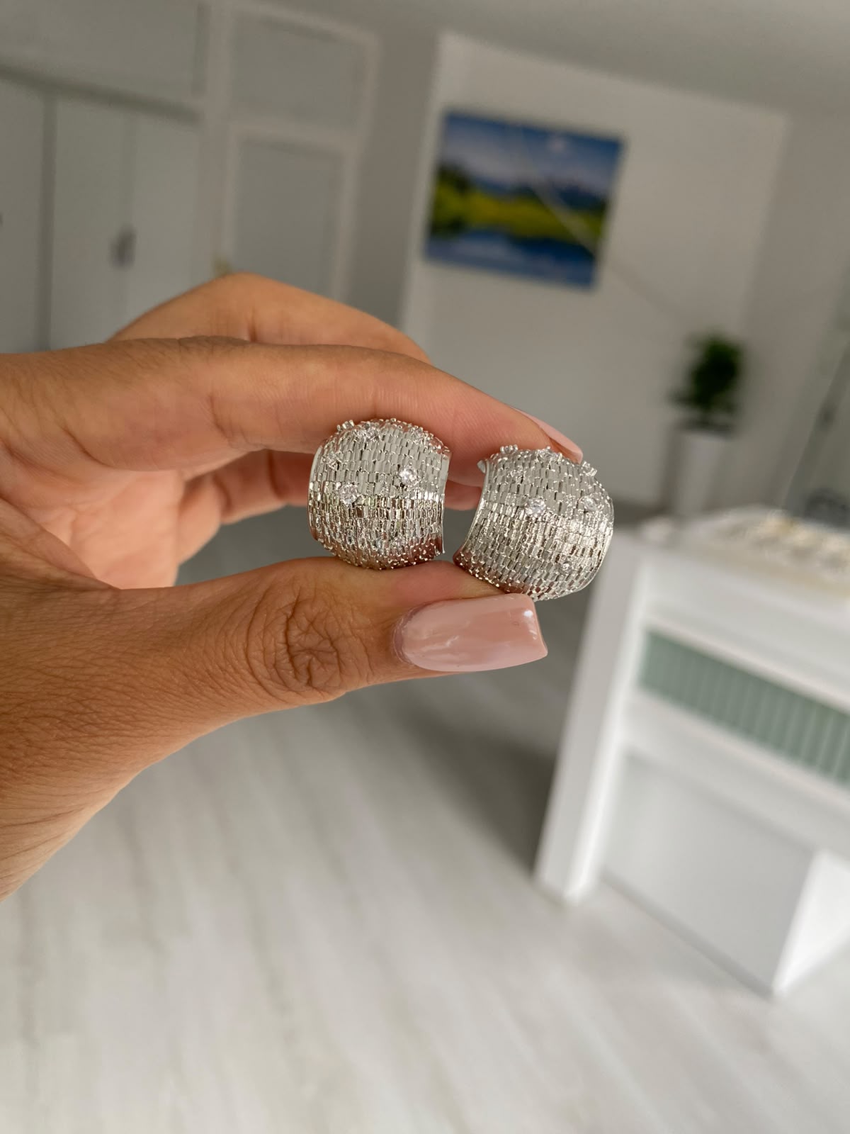 Stones silver küpe