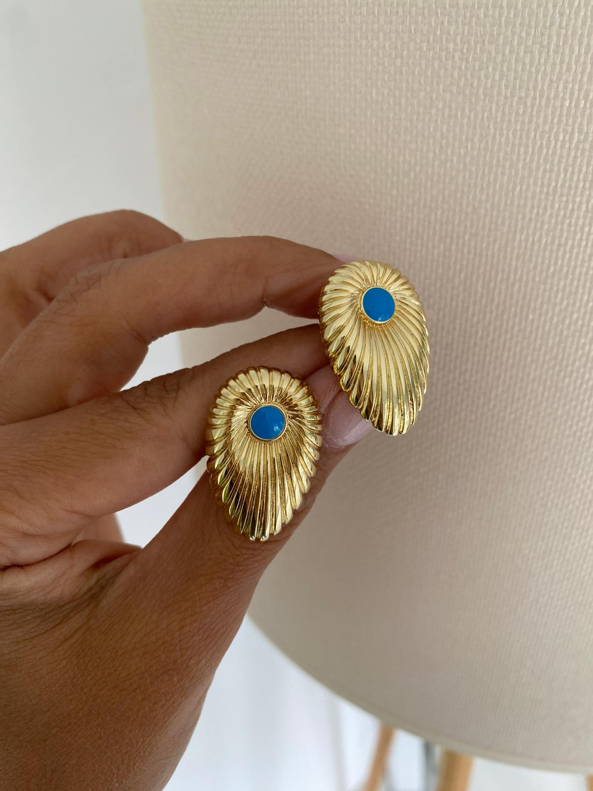 Shell blue küpe