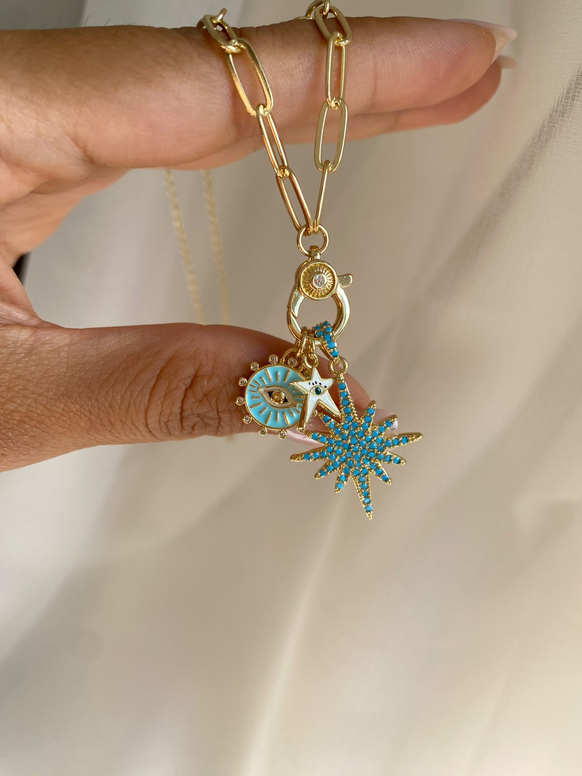 Turkuaz Charm kolye