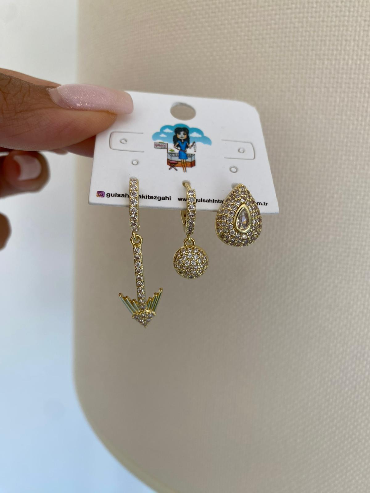 Mia 3'lü set küpe