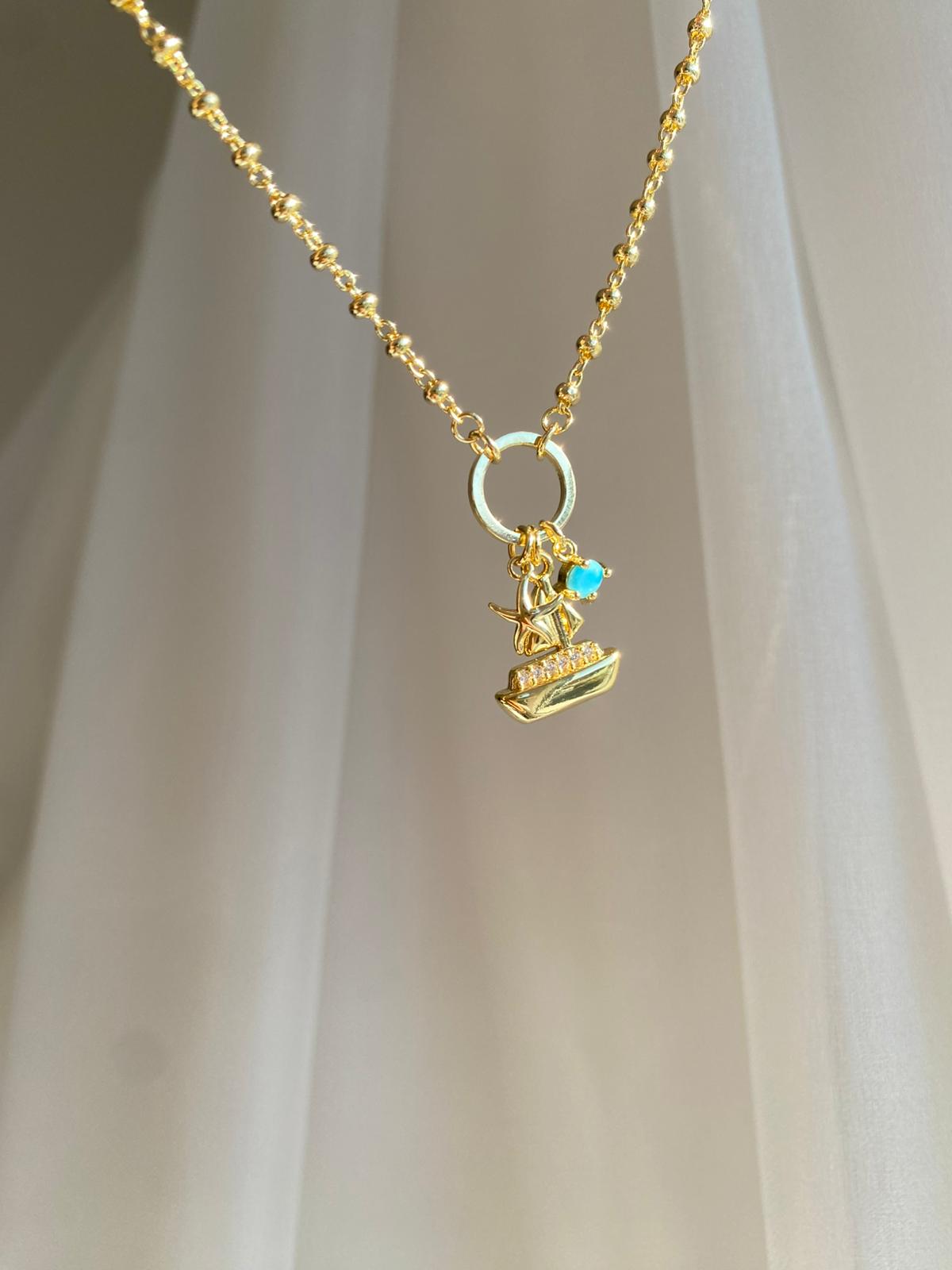 Yelken & yıldız charm kolye