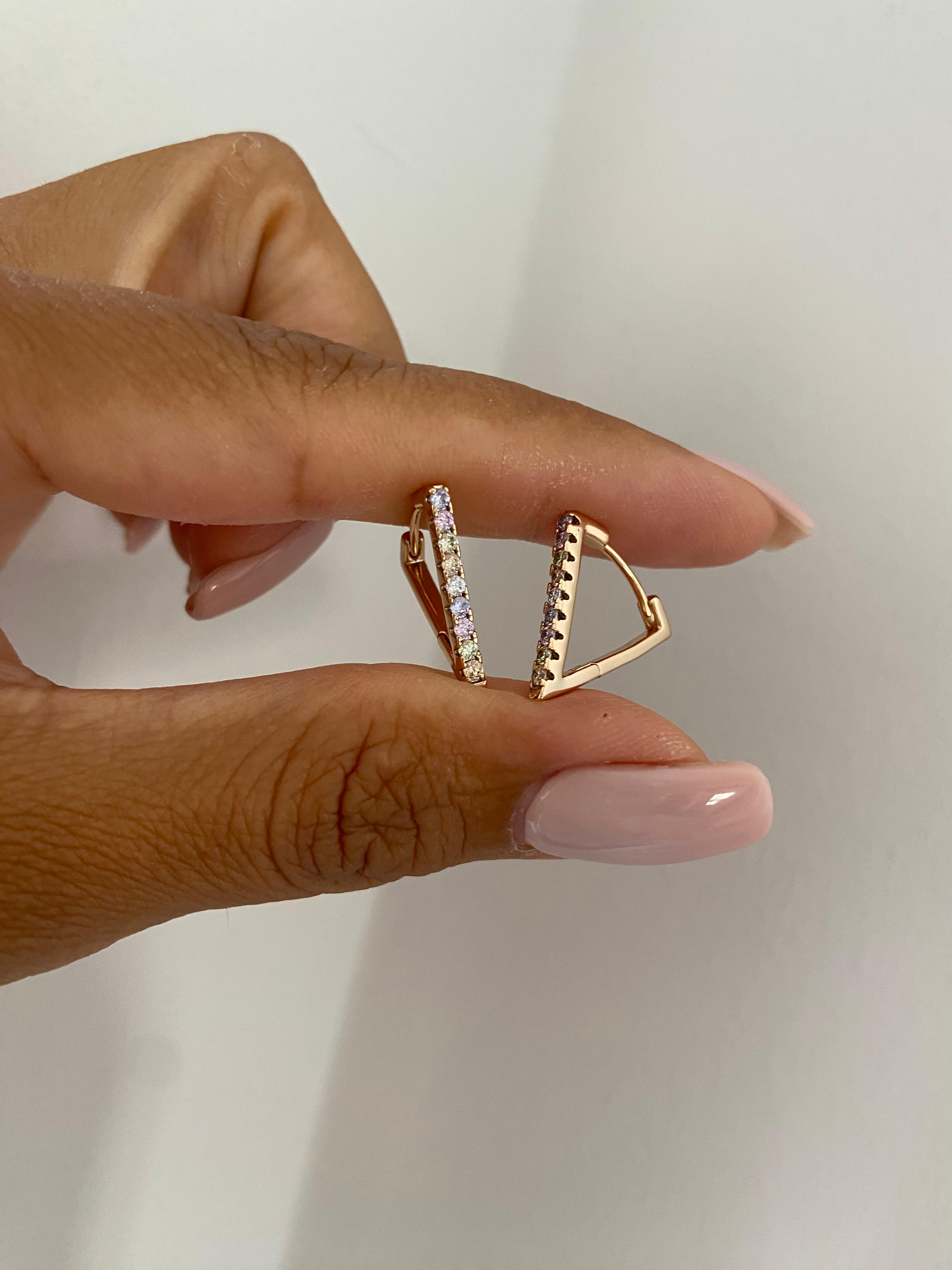 Colorful Triangle Küpe