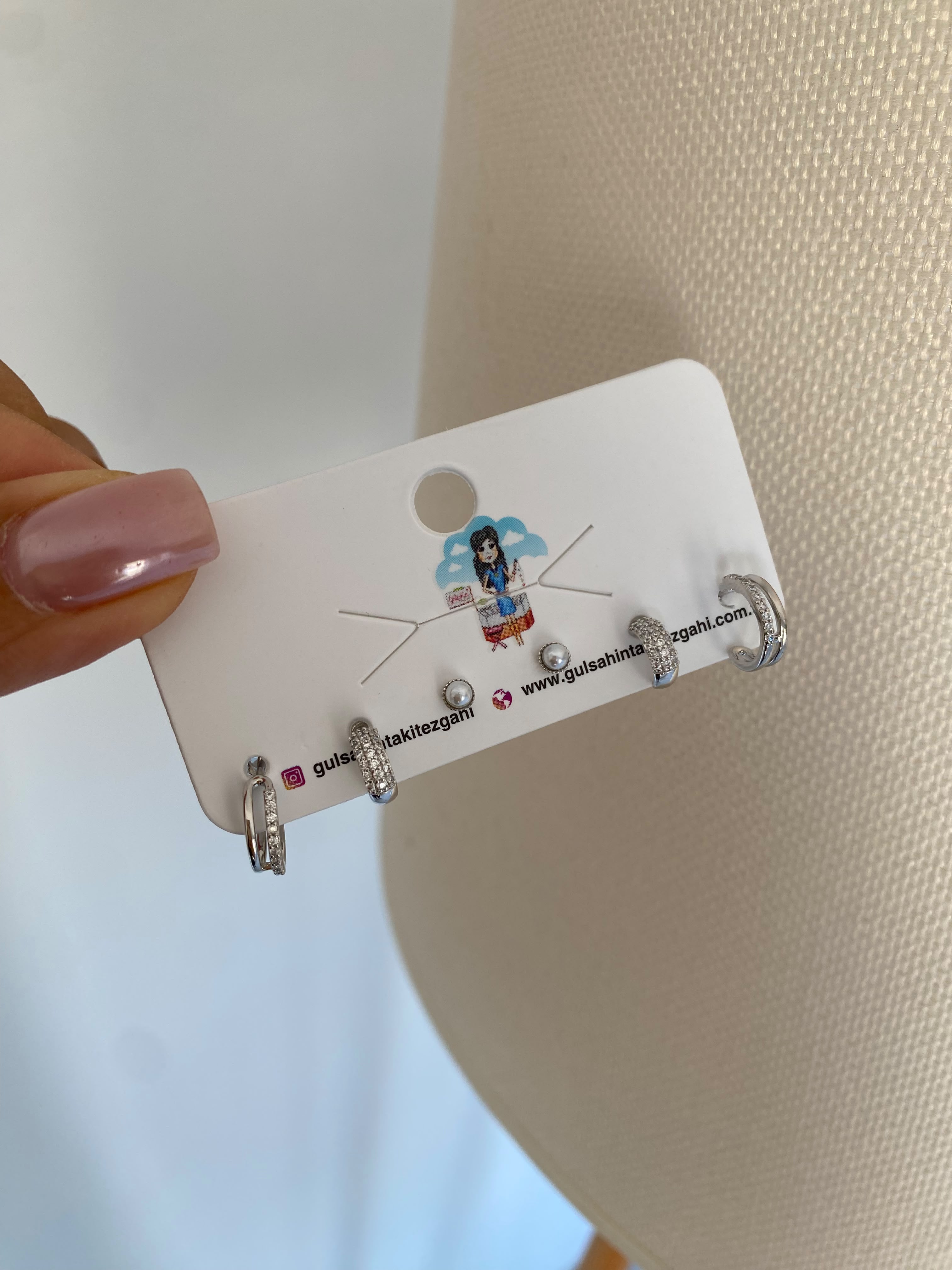 Silver 6'lı set küpe