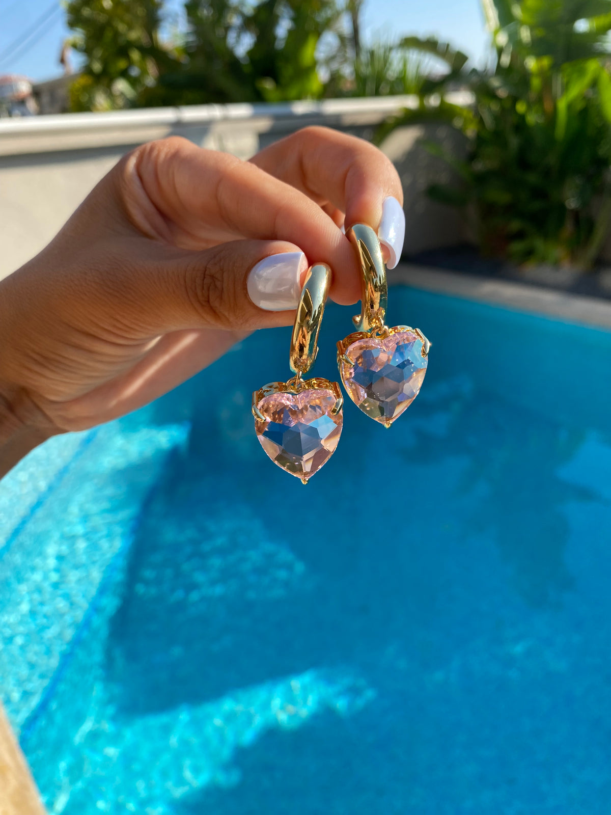 Heart cyrstal küpe