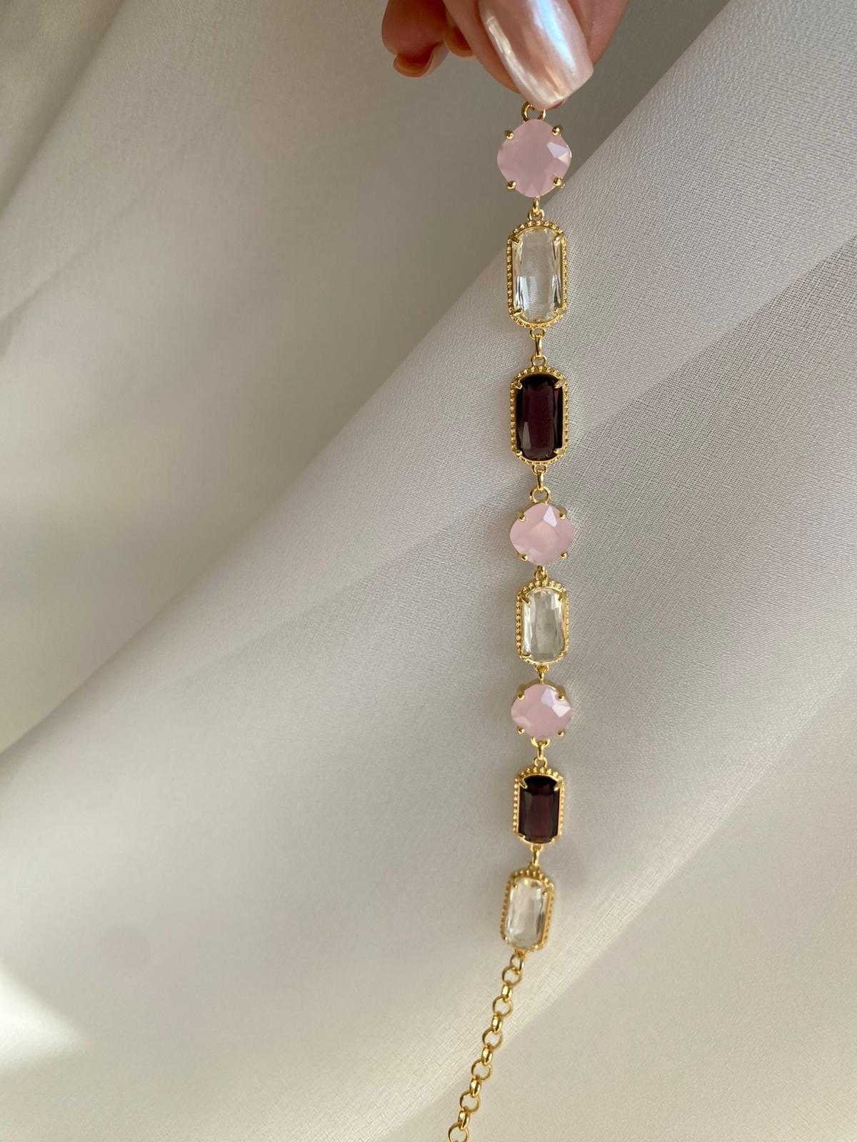 Brown pink bileklik