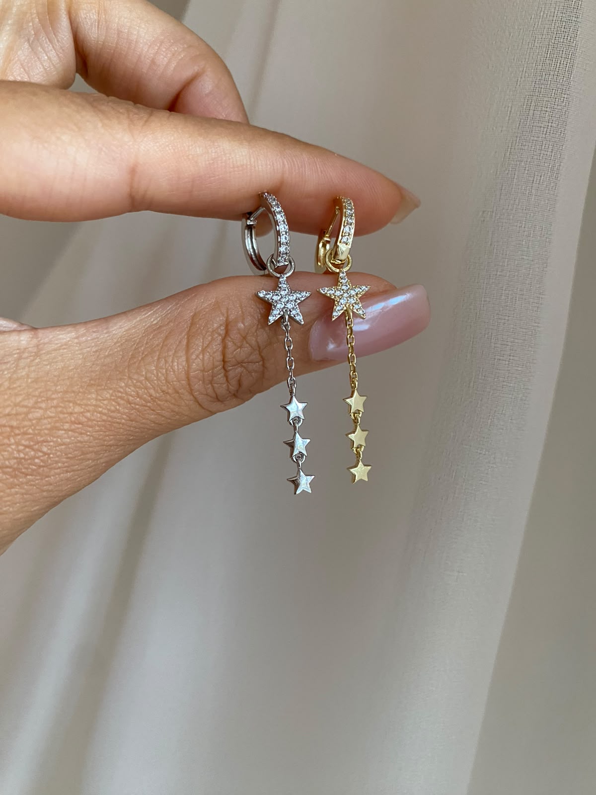 Silver star küpe