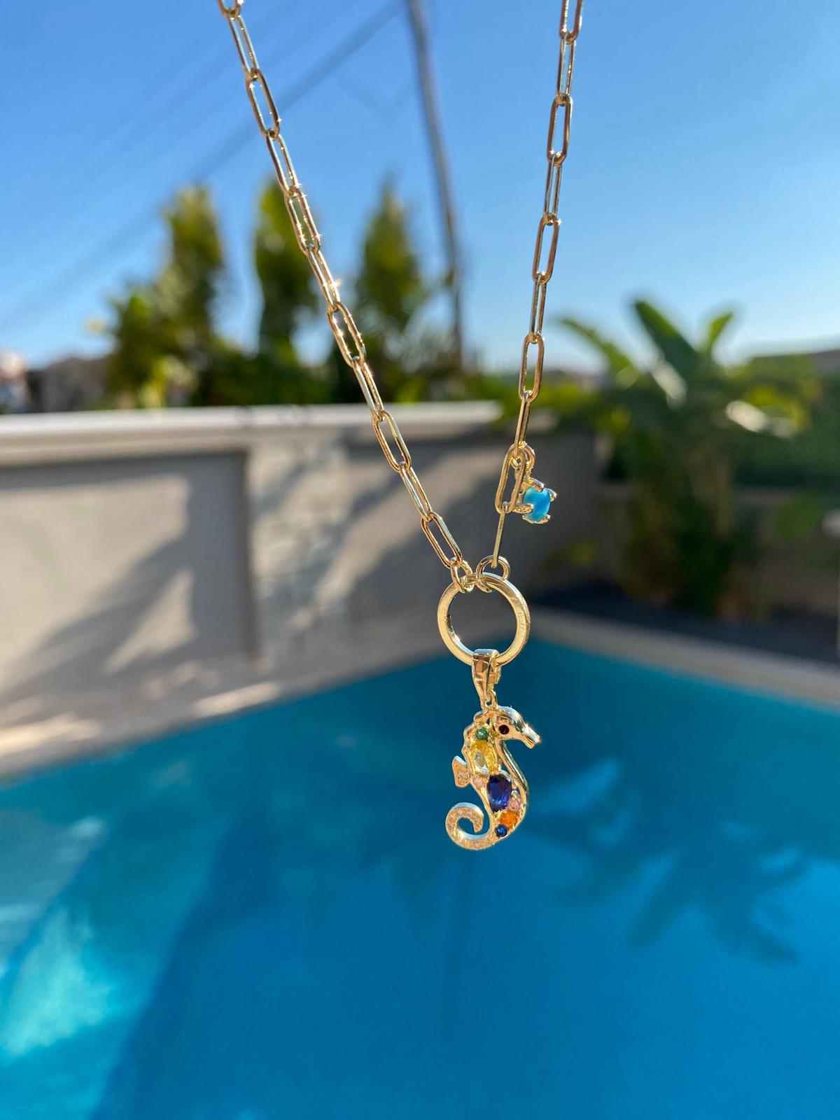 Colour Seahorse kolye