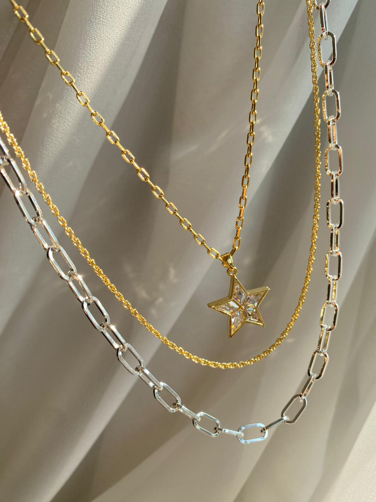 Star Chain Üçlü Birleşik Kolye