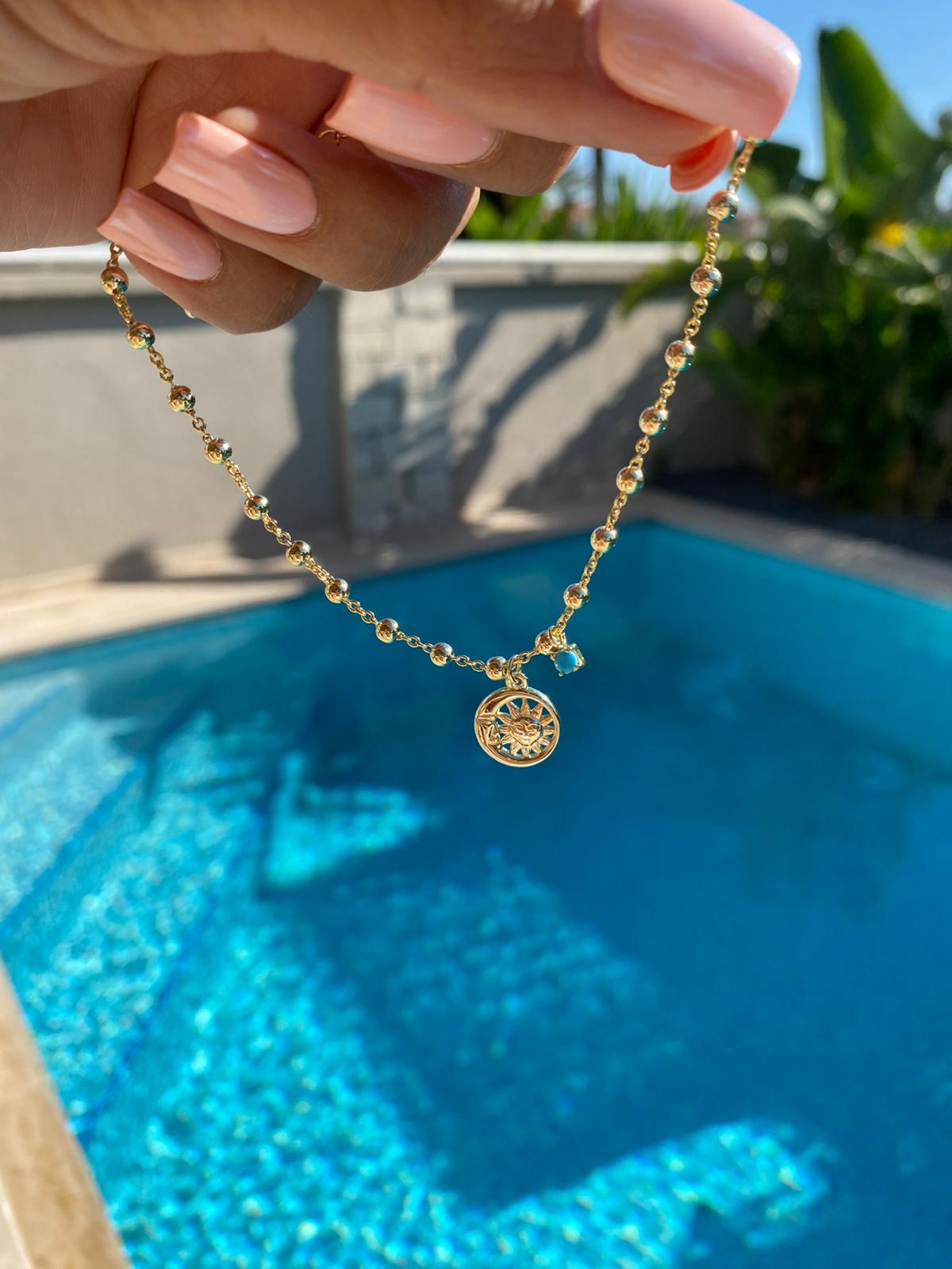 Sun & blue stone halhal