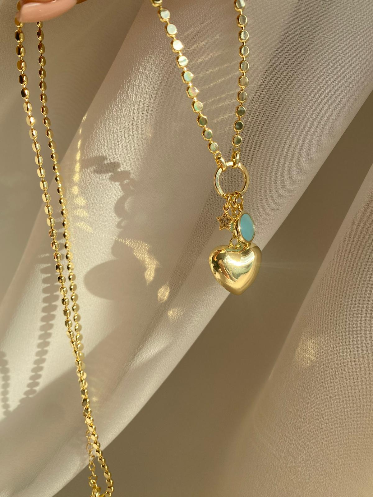 Heart blues uzun kolye